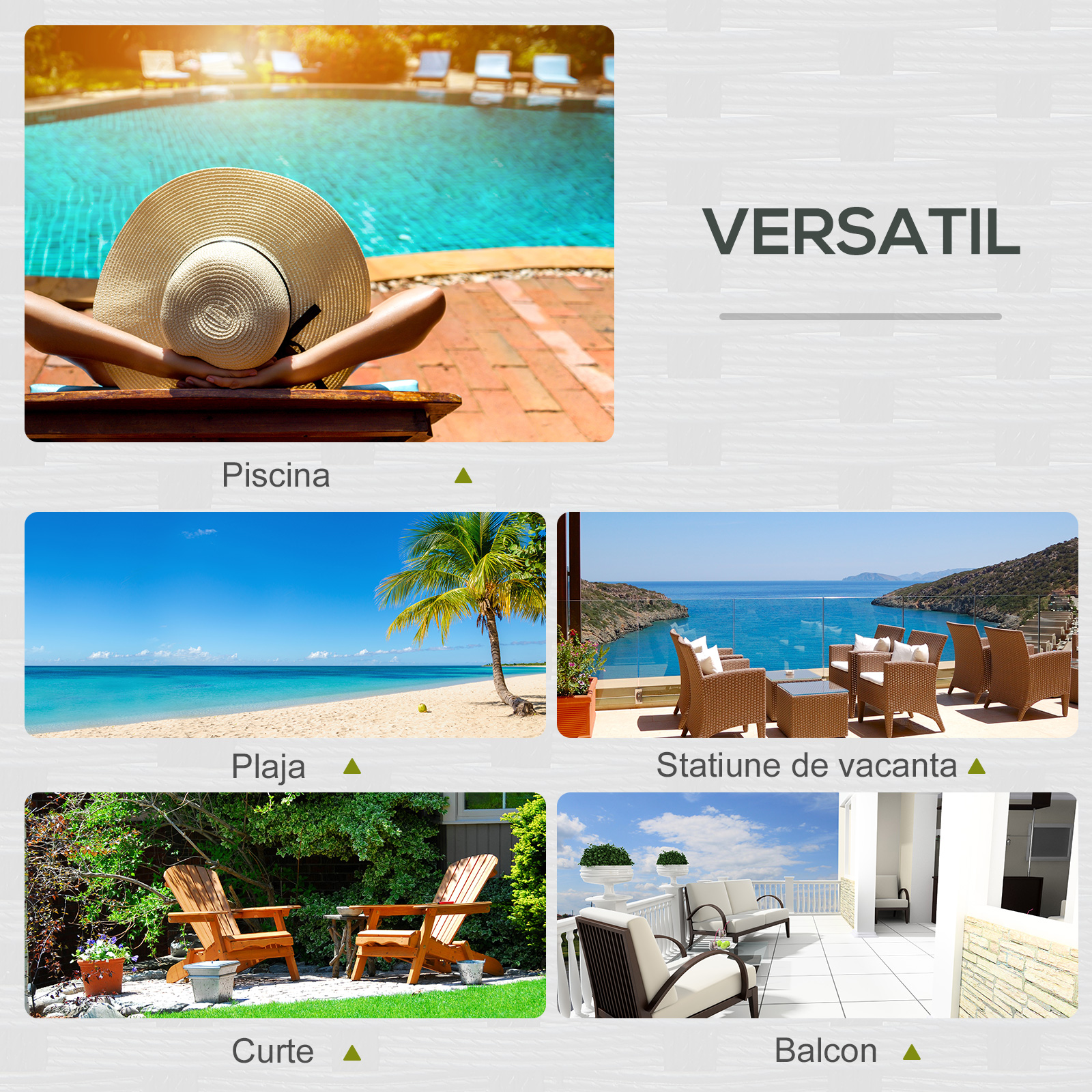  Sezlong cu 2 Locuri din PE Ratan Maro cu Saltea Alba 195 x 120 x 28 cm [6]