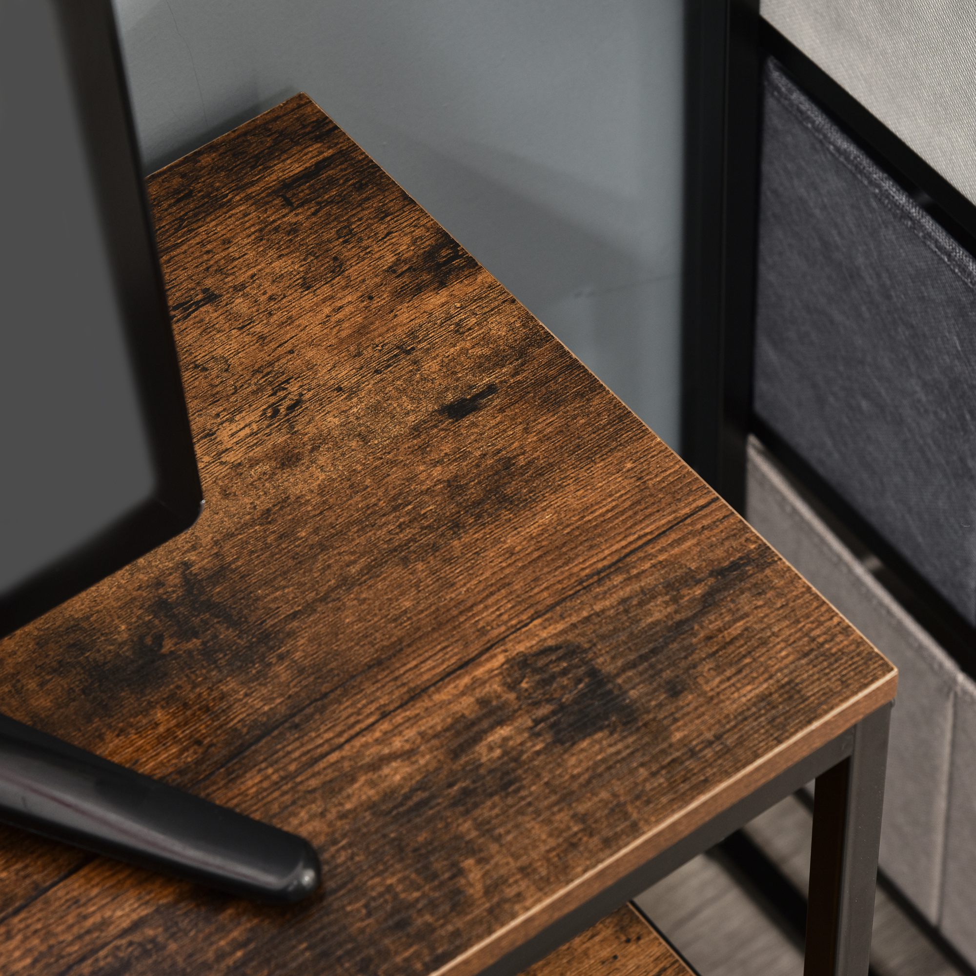  comoda TV stil industrial 98x29x56cm, maro si negru [6]