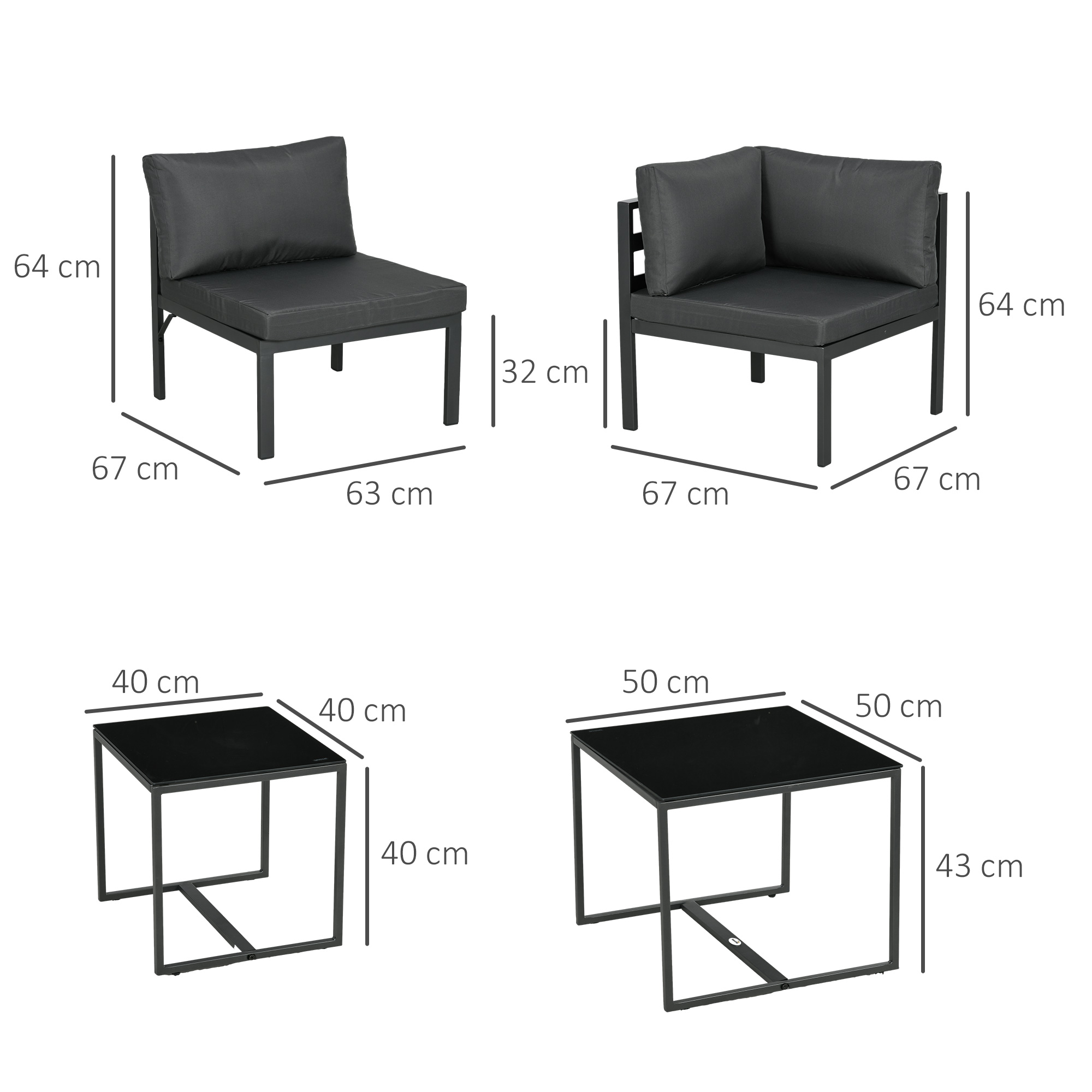  Set de Mobilier de Gradina din 7 Piese cu Canapea de Colt, Masa de Cafea, Set de Mobilier Sectional, Gri [2]