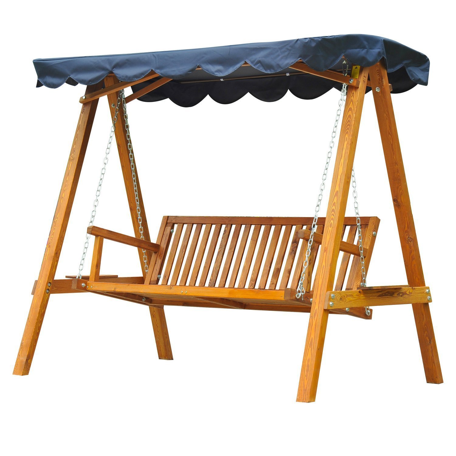 Gradina & balcon -  leagan de gradina cu 3 locuri, lemn, 200x130x185 cm