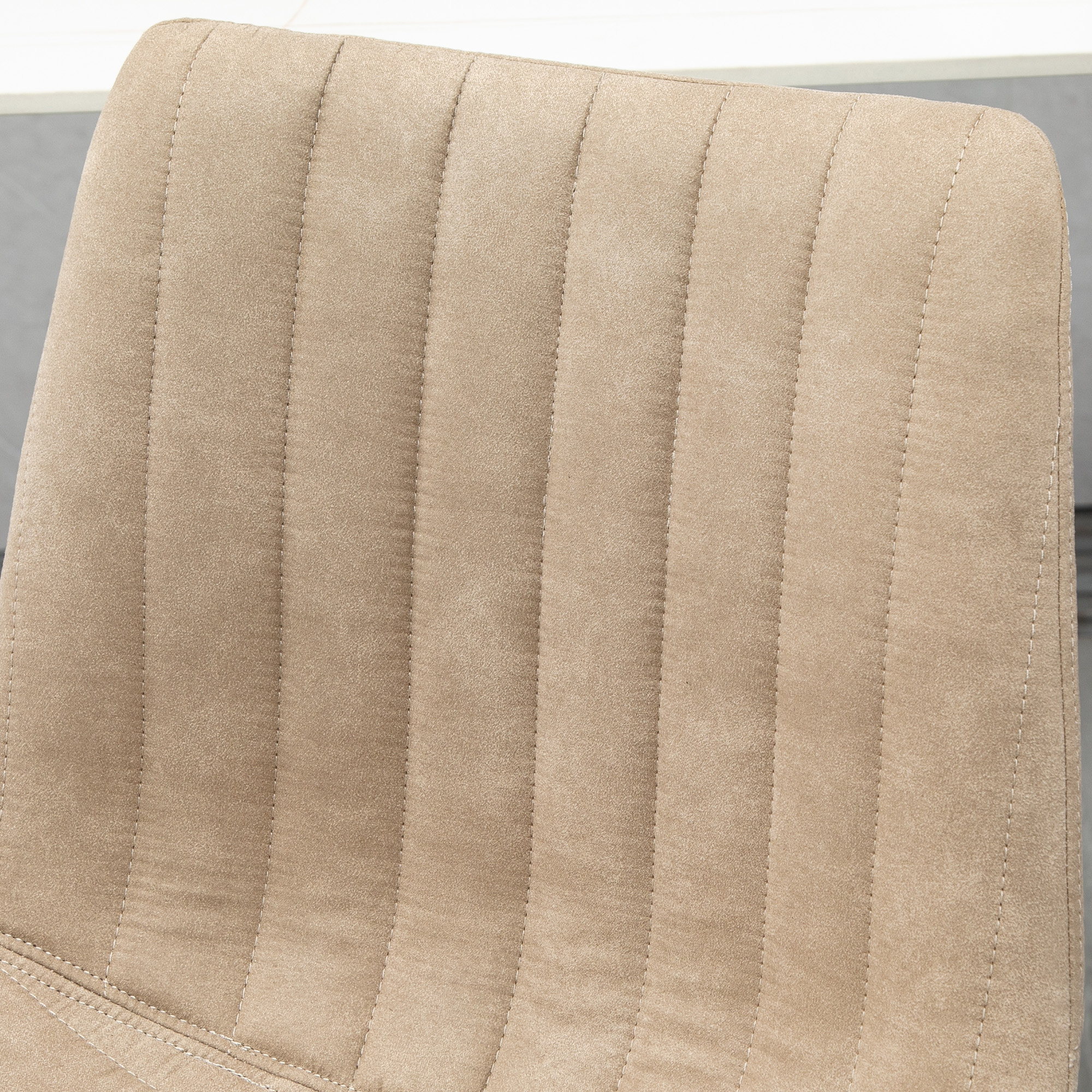  Set de scaune de bar reglabile pe inaltime 2 piese cu suport pentru picioare, otel si poliester, 47,5x57,5x95-116 cm, maro deschis [8]