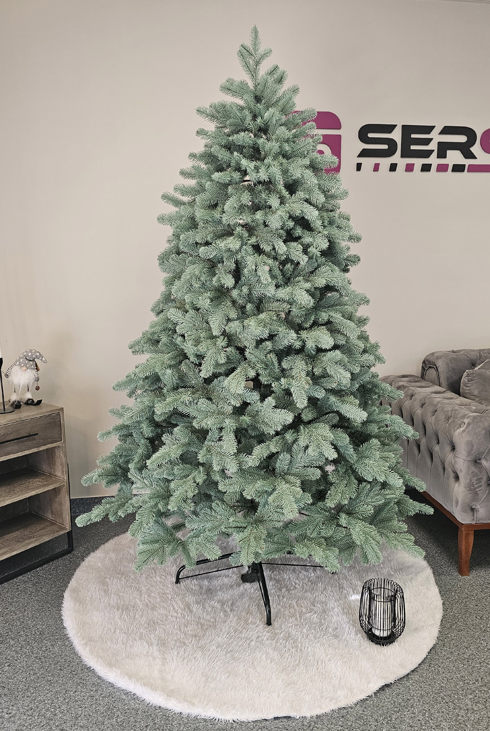 Brad artificial Christmas Deluxe by Sersimo, Kovalivska argintiu, 3D, 210cm [8]