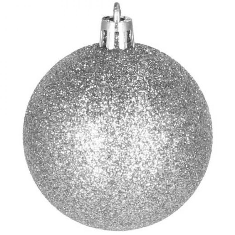 Set globuri si decoratiuni de Craciun, 51 piese, diverse dimensiuni, argintiu [8]