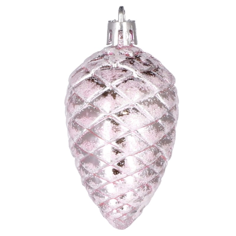 Set globuri si decoratiuni de Craciun, 77 piese, diverse dimensiuni, roz [8]