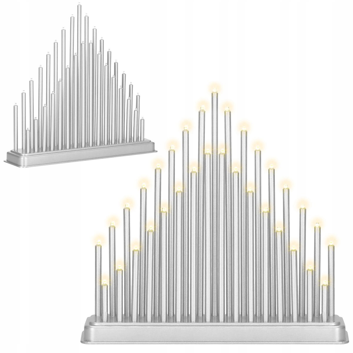 Lumanari decorative de Craciun, 33 becuri tip LED, culoare argintiu [7]