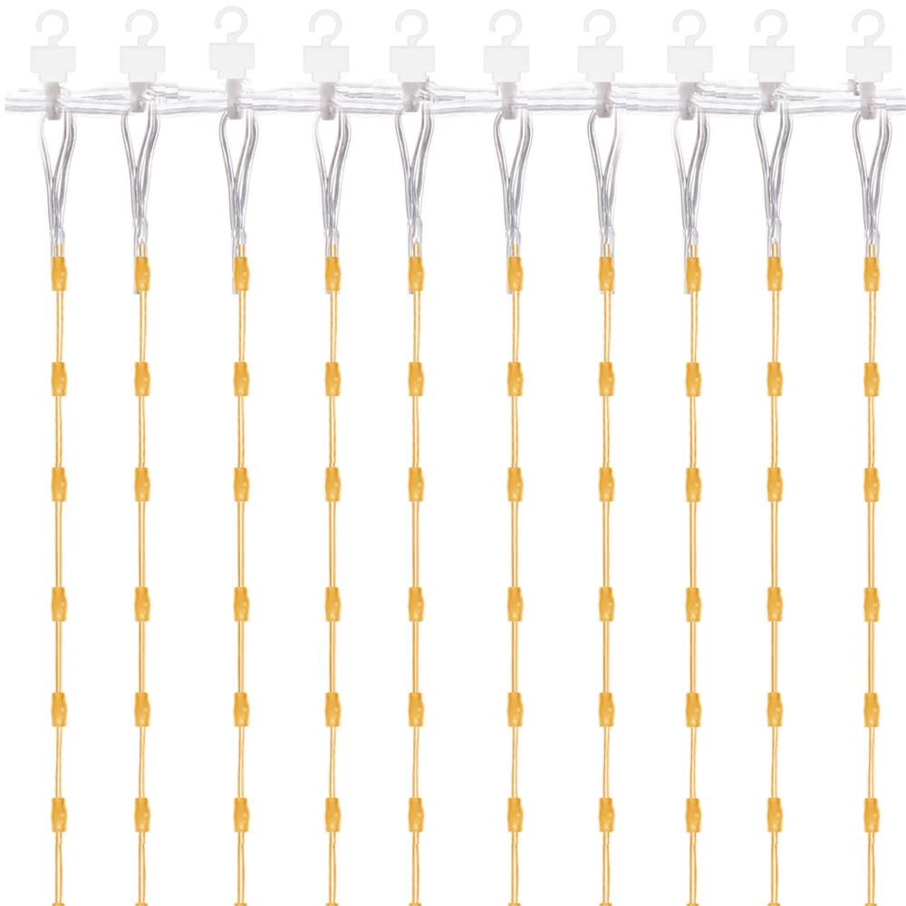 Ghirlanda luminoasa tip perdea 300 LED-uri, 3x3m, pentru interior, cu telecomanda, alb cald (galben) [9]