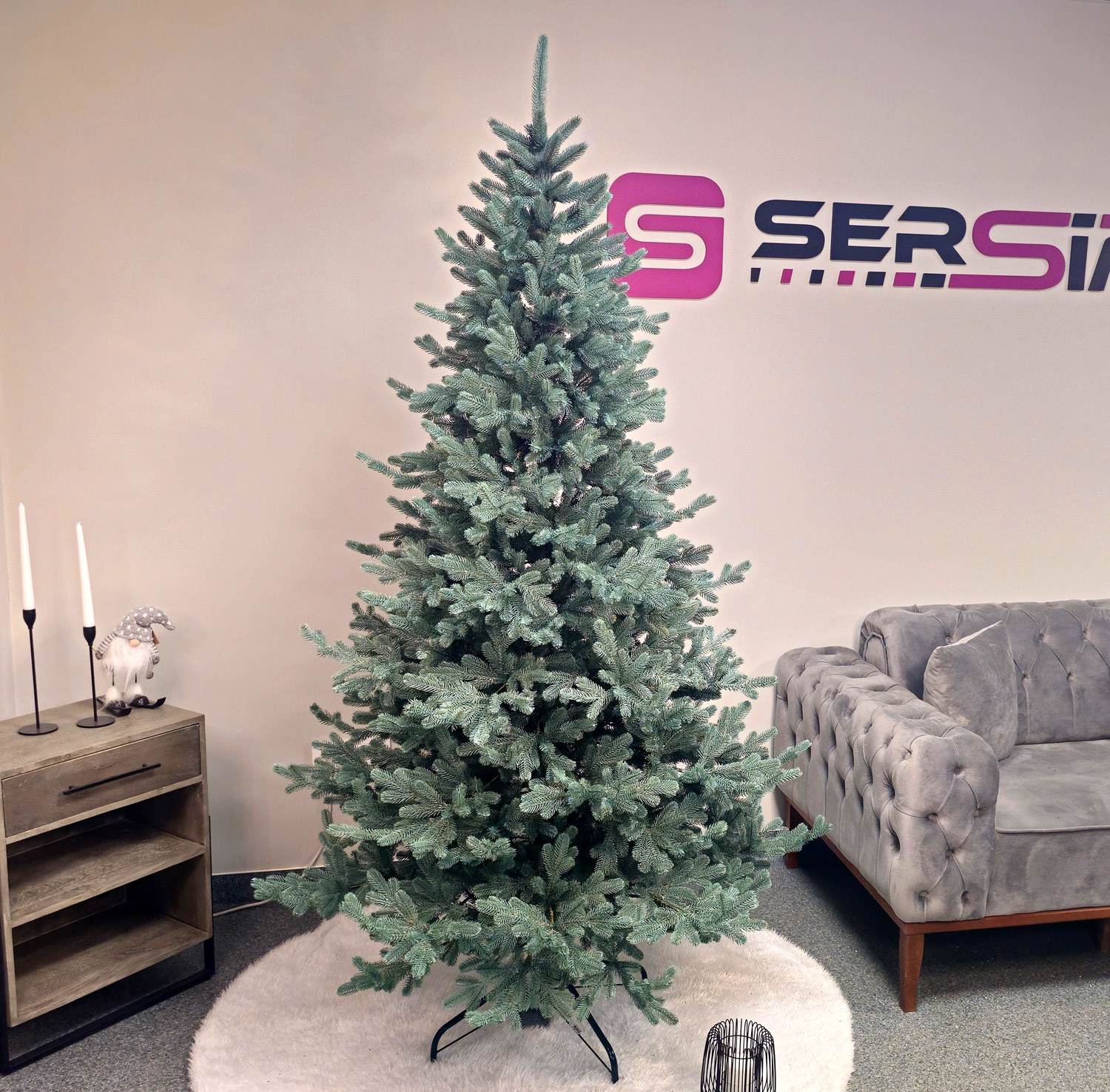 Brad artificial Christmas Deluxe by Sersimo, Viena Select argintiu, integral 3D, 230cm [7]