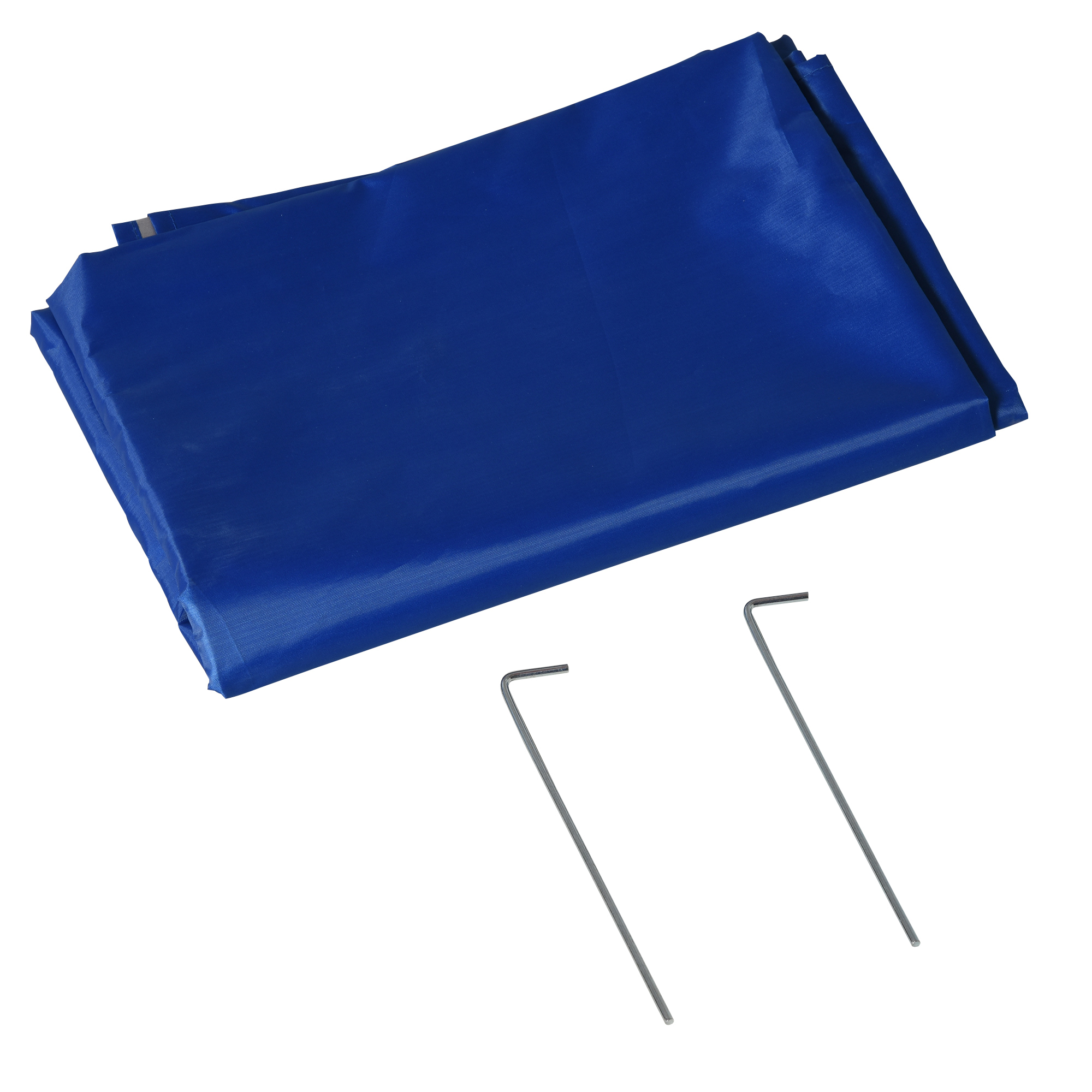 Umbrela de Plaja  cu Cort Integrat, din Metal si Poliester, Ø220x220 cm, Albastru [8]