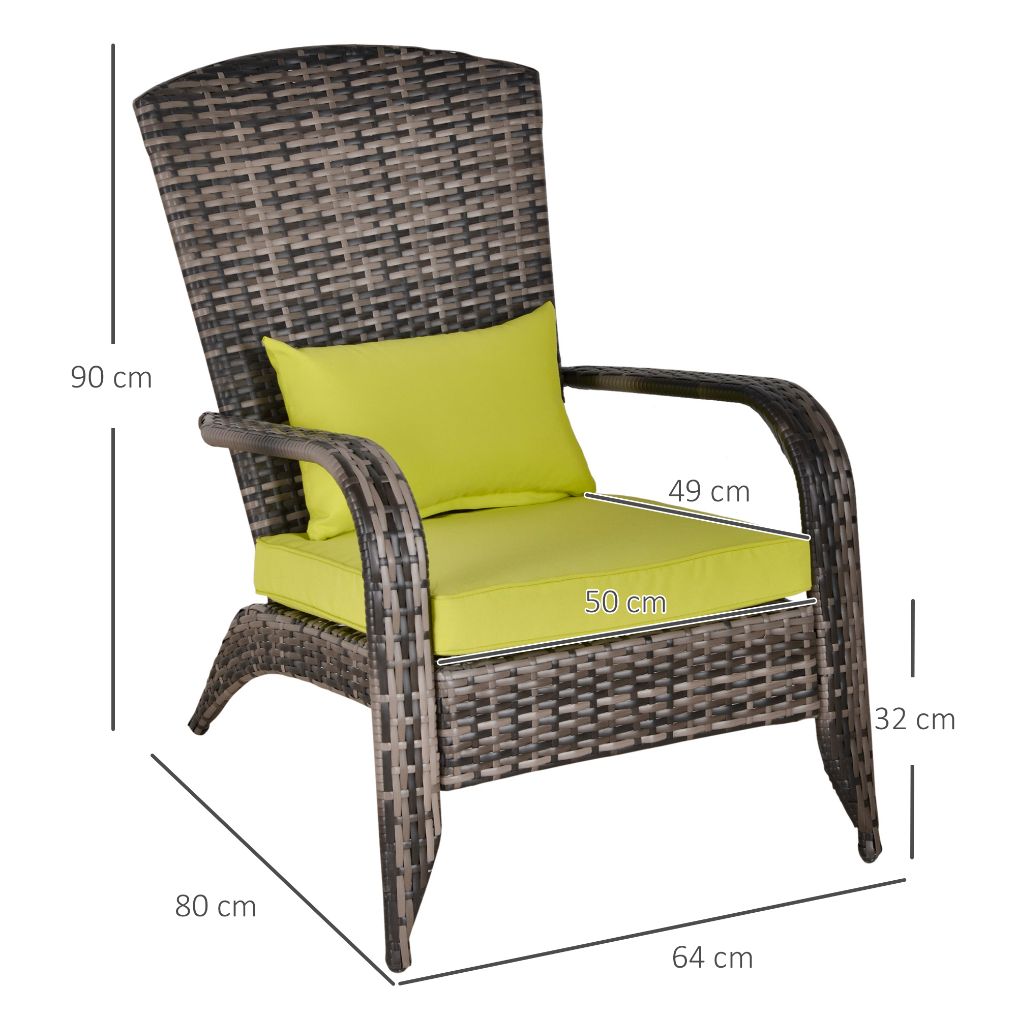  Scaun de Gradina si de Exterior din Ratan cu Cotiere si Perne Gri [2]