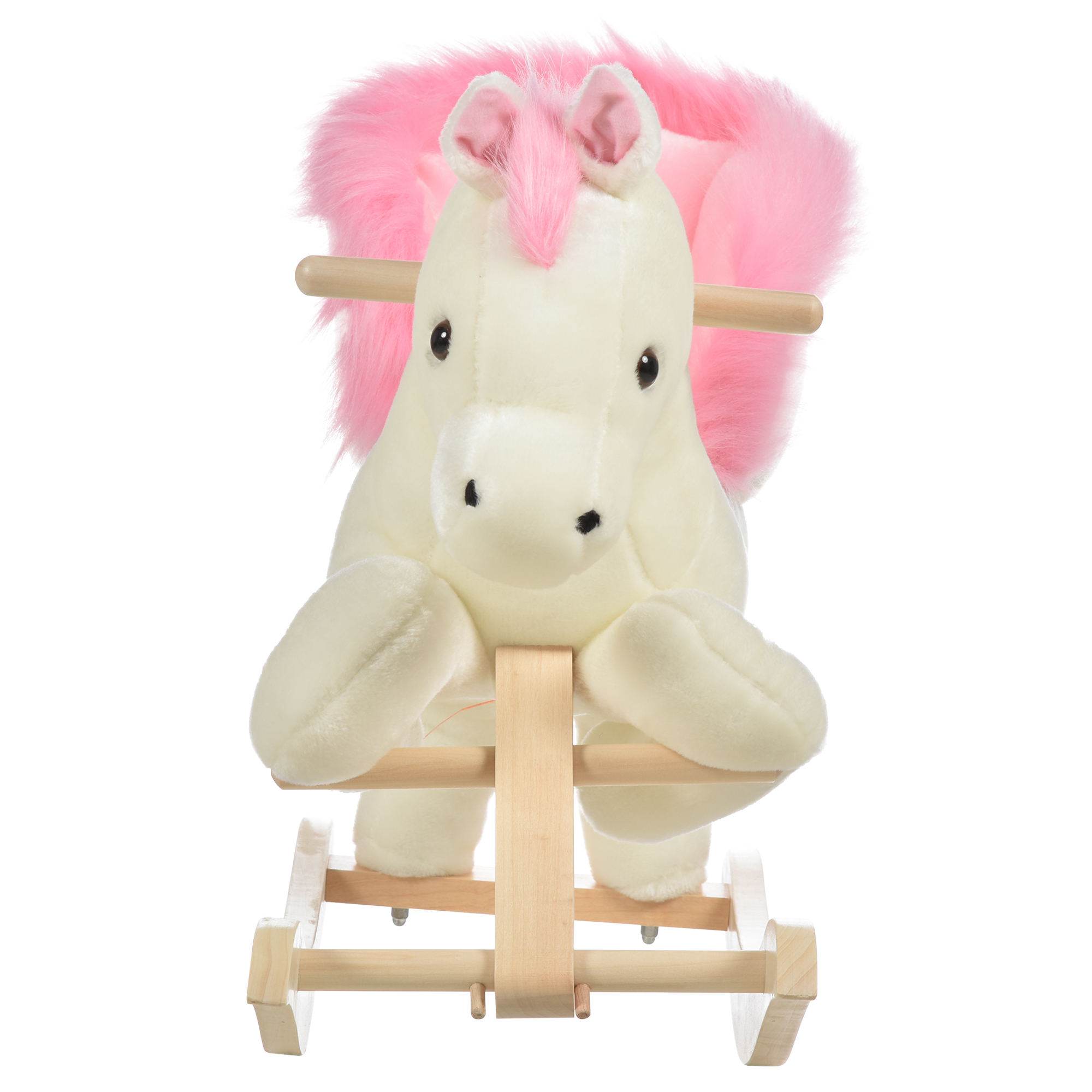  Cal Balansoar Alb si Roz cu Sunete si Structura din Lemn de Plop [3]