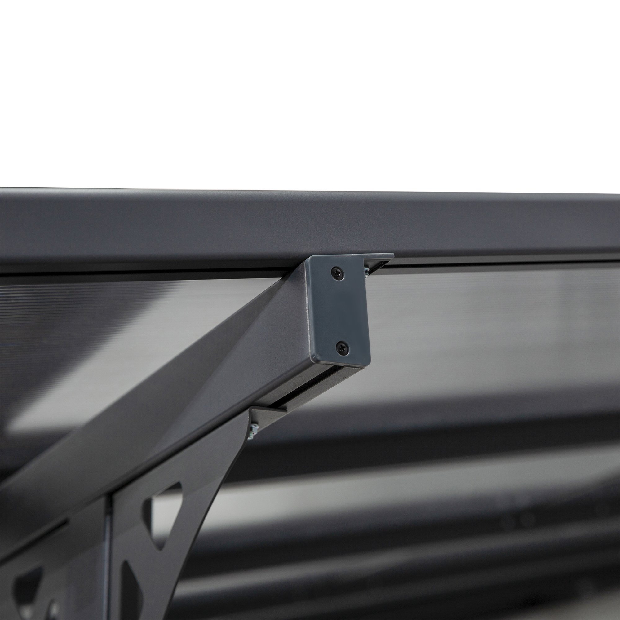  Pergola montata pentru gradina din policarbonat si aluminiu, montare reglabila, gri [8]