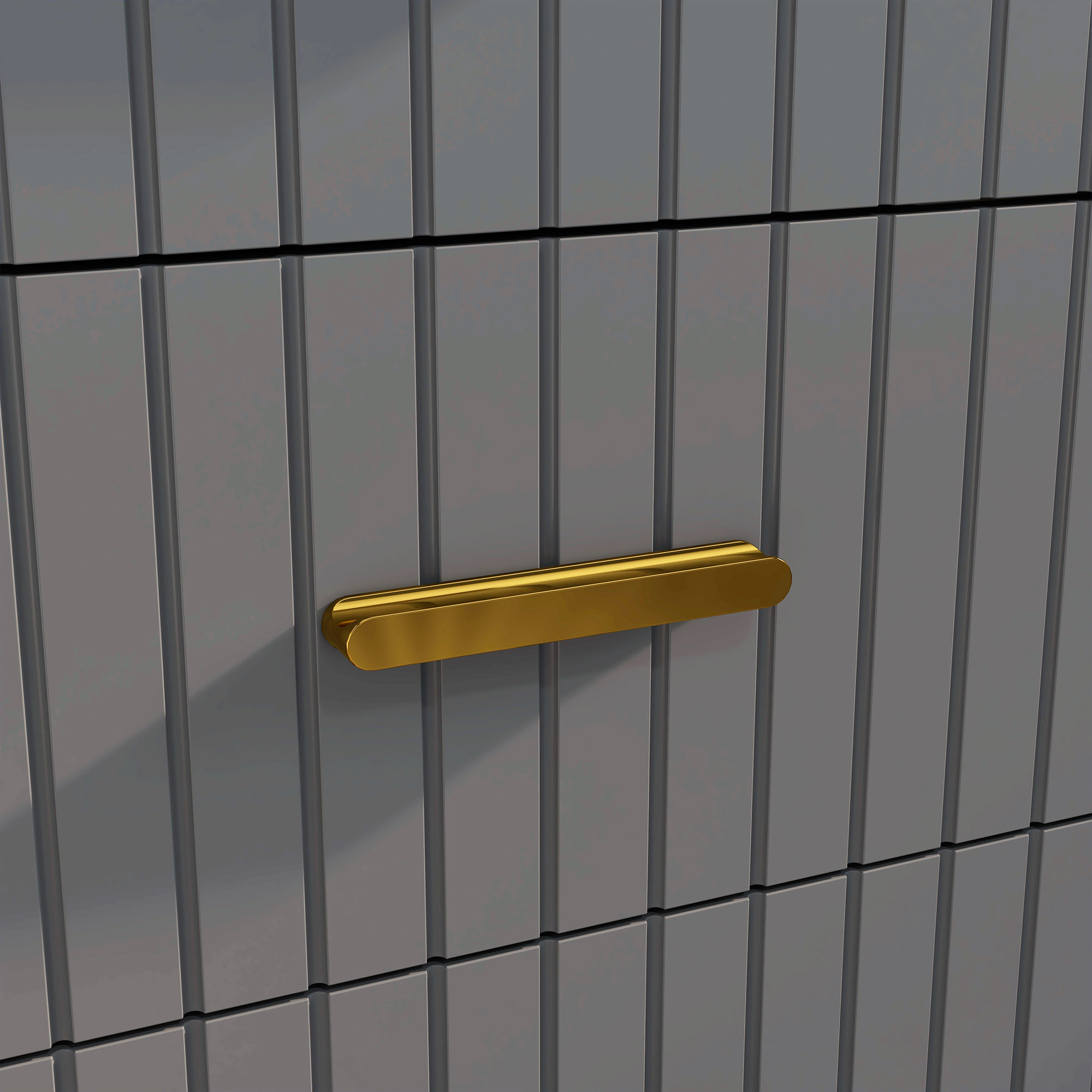  Comoda pentru Dormitor, Dulap Modern cu 3 Sertare,  Sertar de Depozitare cu Picioare din Aluminiu, 60x40x71.5 cm, Gri inchis [8]