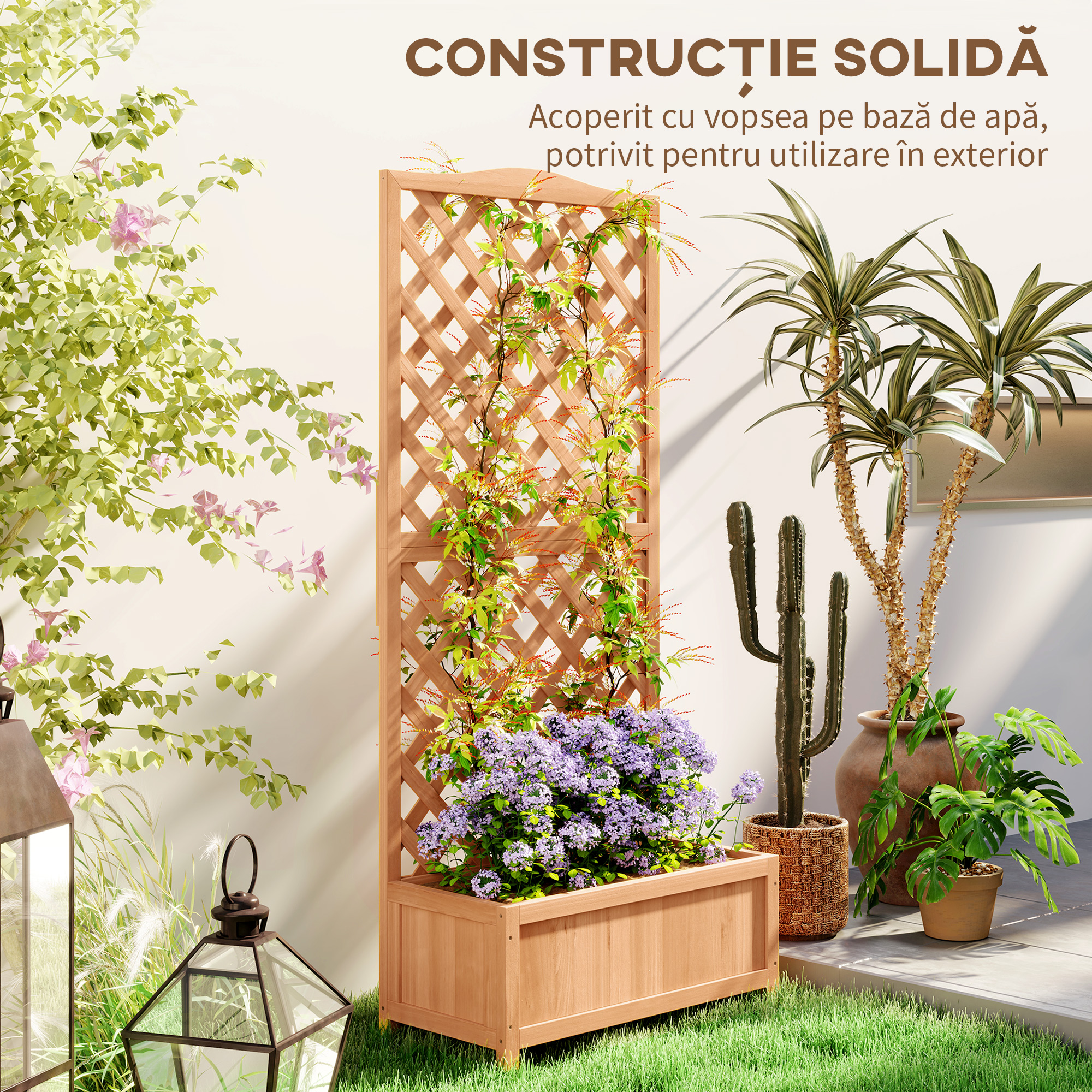  Jardiniera cu Grilaj pentru Plante - Maro [6]