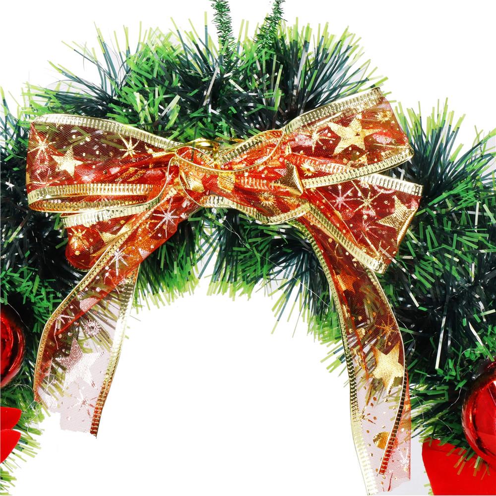 Coronita pentru Craciun, 35 cm, din brad artificial, cu decoratiuni, verde [9]