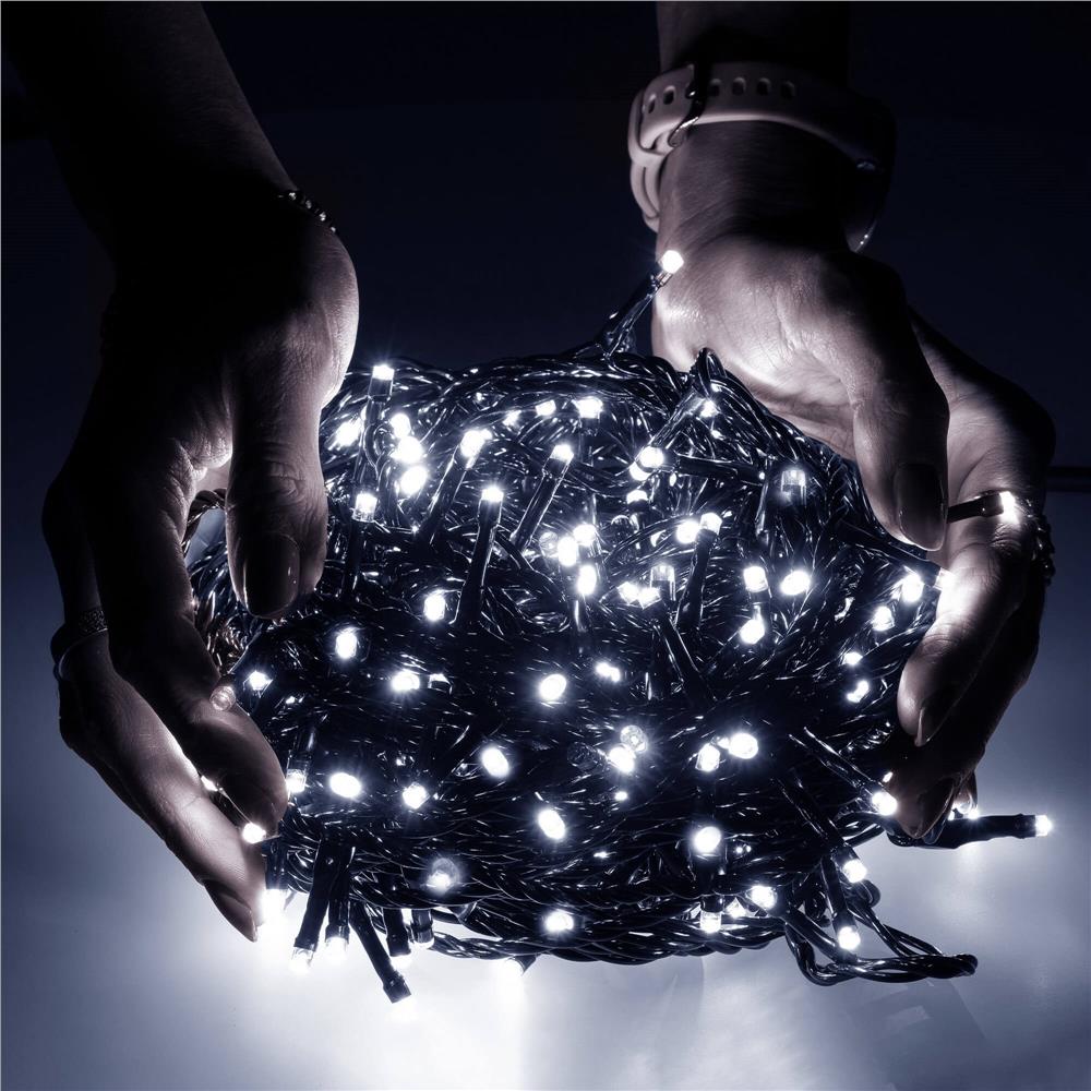 Instalatie lumini pentru bradul de Craciun, 91,5 metri, 1500 LED-uri, alb rece [8]