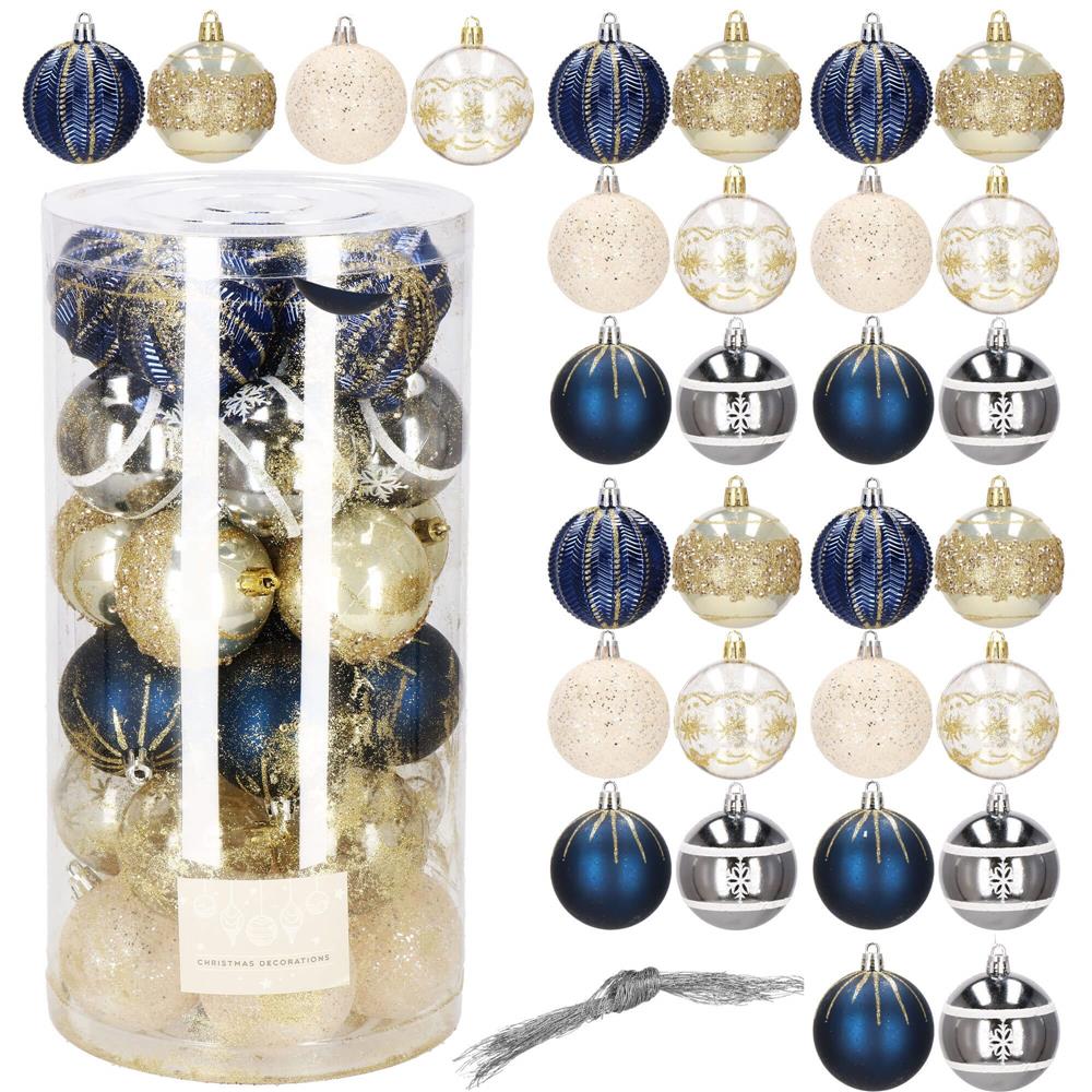 Set globuri de Craciun cu modele de sarbatori, 30 bucati, 6cm, multicolor [9]