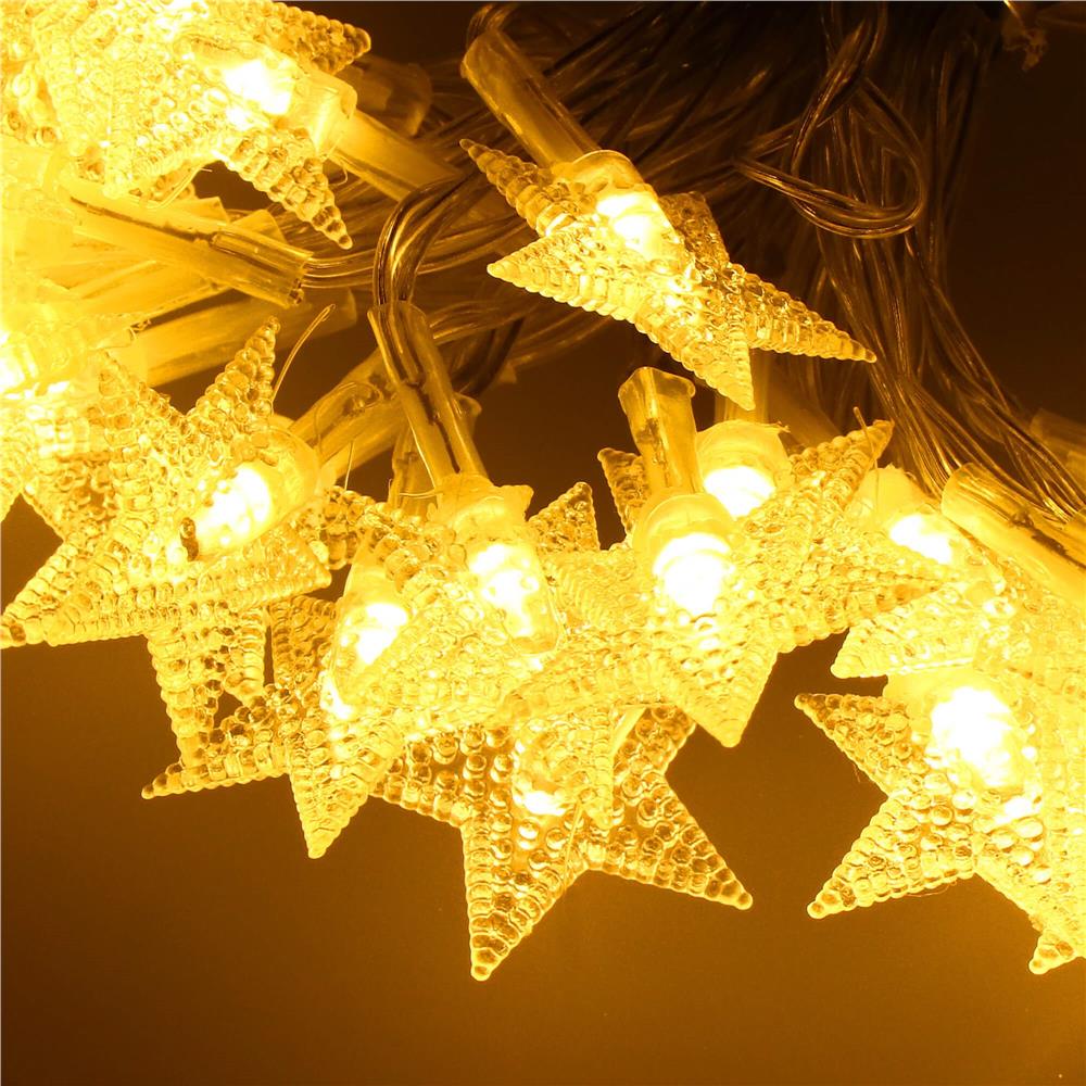 (DL) Instalatie stelute luminoase pentru gradina, 5 metri, 50 LED-uri, cu baterii, galben [9]