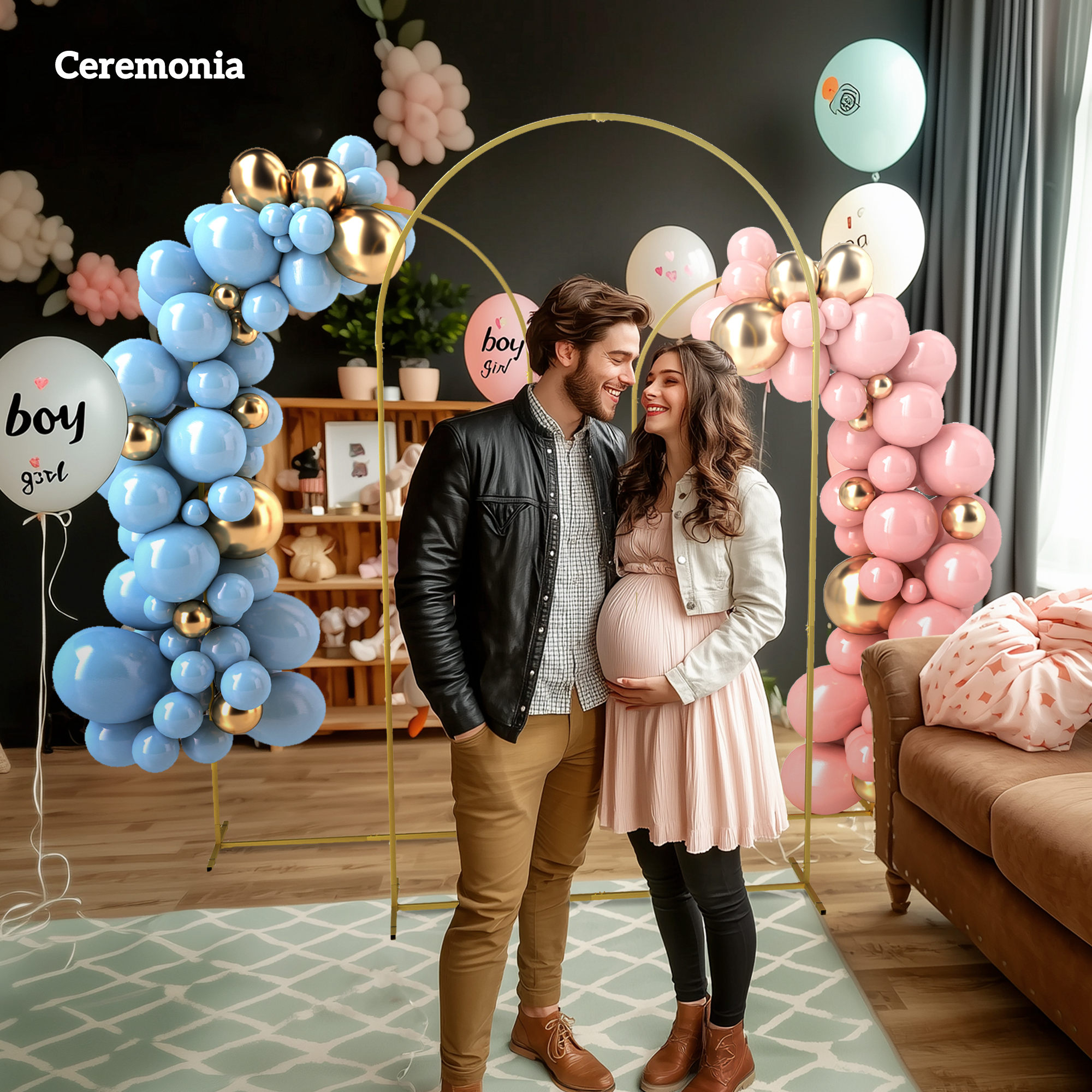  Set de 3 Arcade de Gradina pentru Nunti, 120x40x220 cm, Auriu [7]