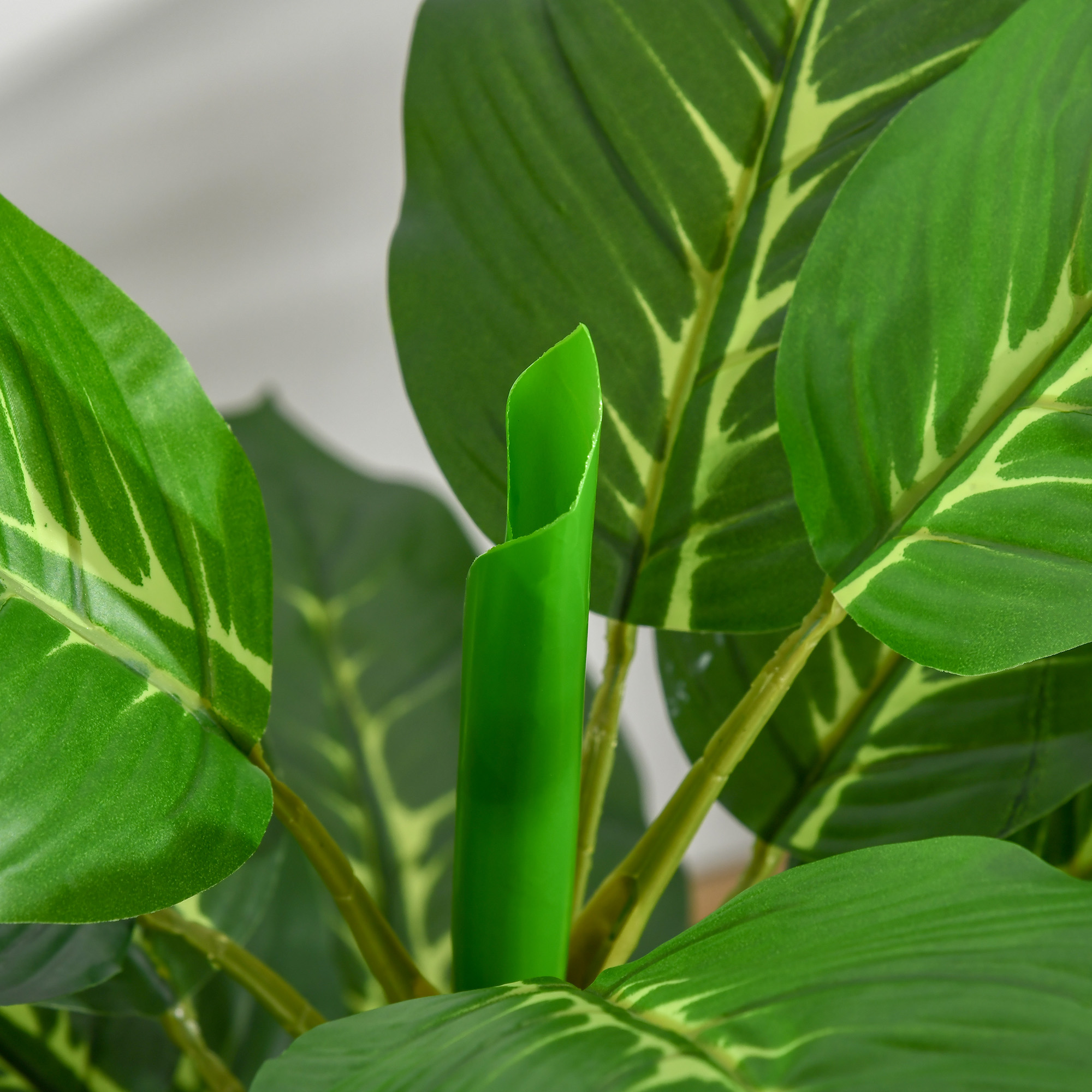  Planta Artificiala cu 33 de Frunze pentru Uz Interior si Exterior cu Ghiveci, Planta Falsa in PEVA, PE si Ciment, 95 cm, Verde [7]