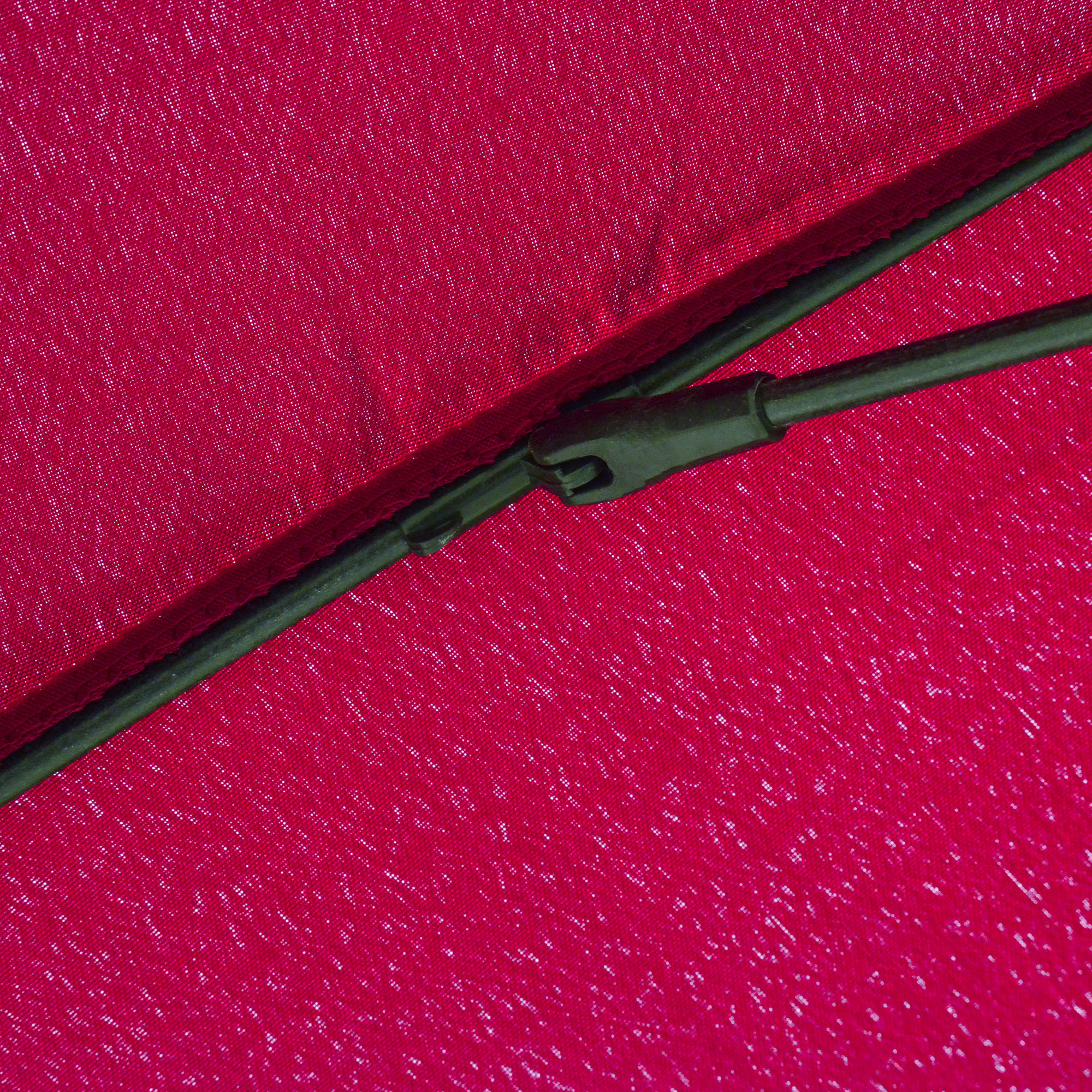  Umbrela Rotunda Pliabila cu 18 Spite si Manivela, din Metal si Poliester, Ø250x240 cm, Rosu Vin [8]