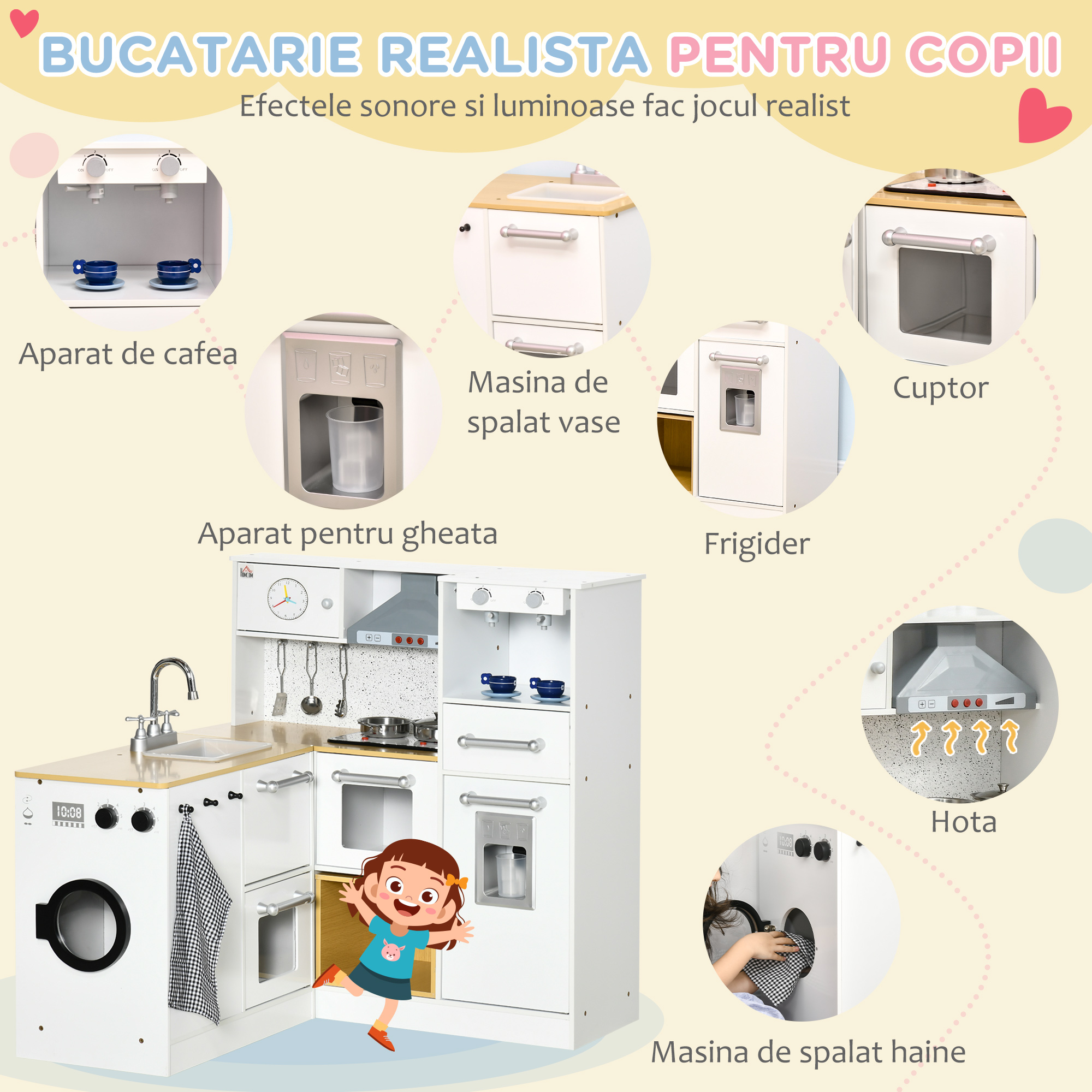  Bucatarie Copii - Set 2 Piese, Ustensile, Lumini & Sunete [3]