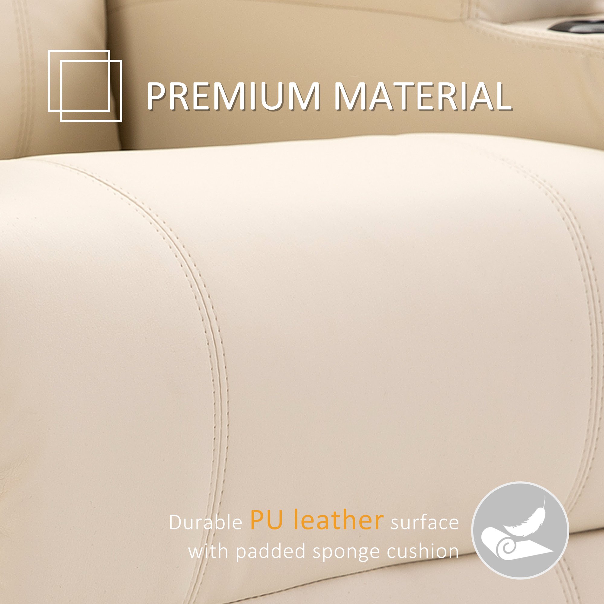  Fotoliu Masaj Crem - 5 Moduri, inclinabil & Cu Suport Picioare [6]