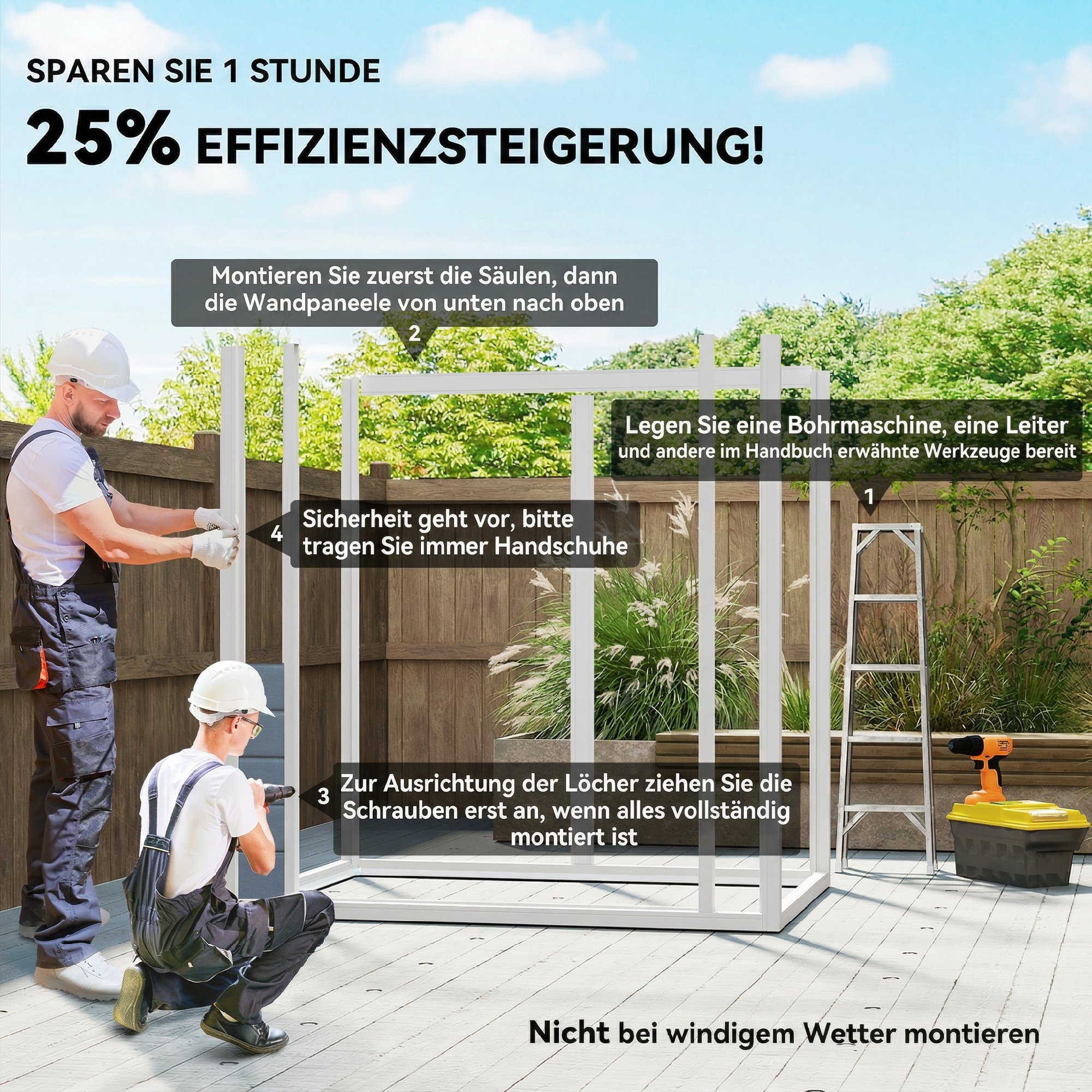  Casuta de Gradina cu Fereastra si Usi Duble din PP si Aluminiu, 183x134x210 cm, Gri [3]