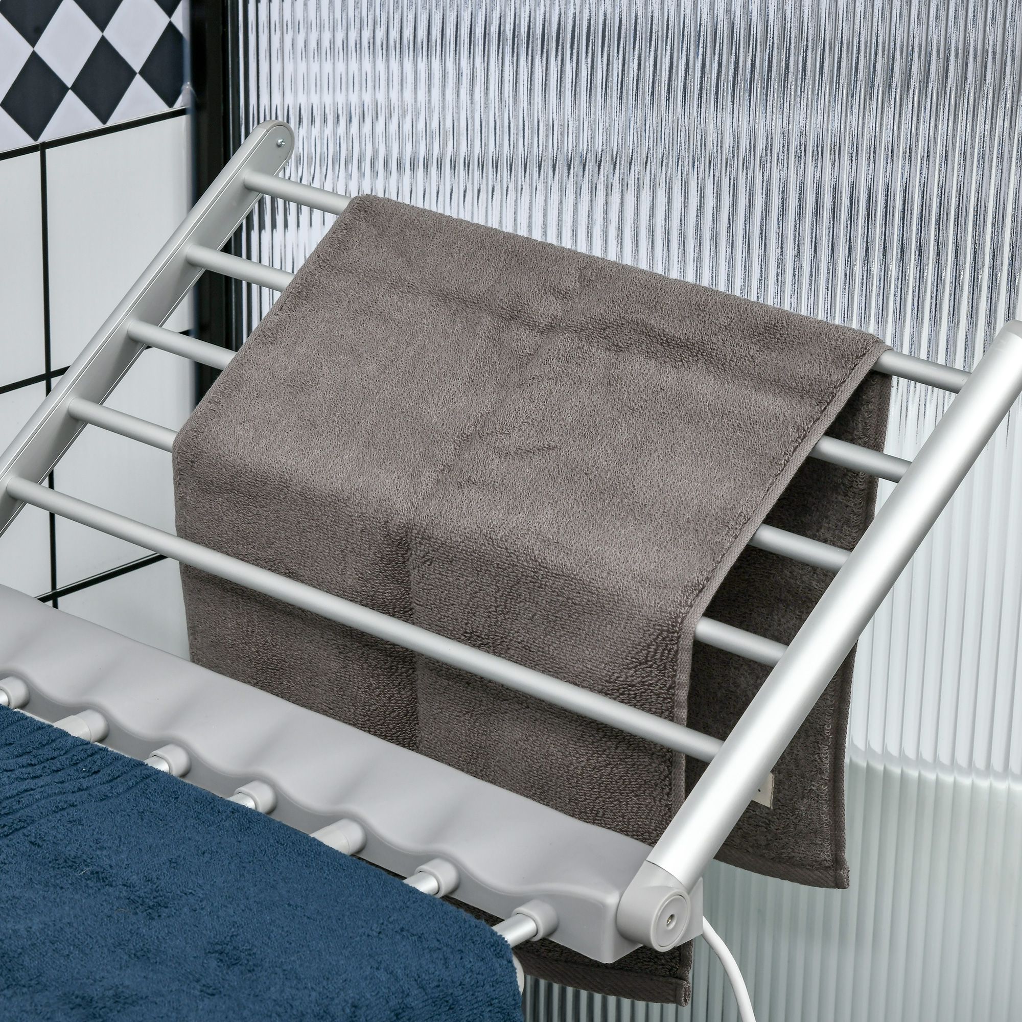  Uscator electric pliabil pentru rufe, cu aripi extensibile, eficient energetic, pentru interior [8]