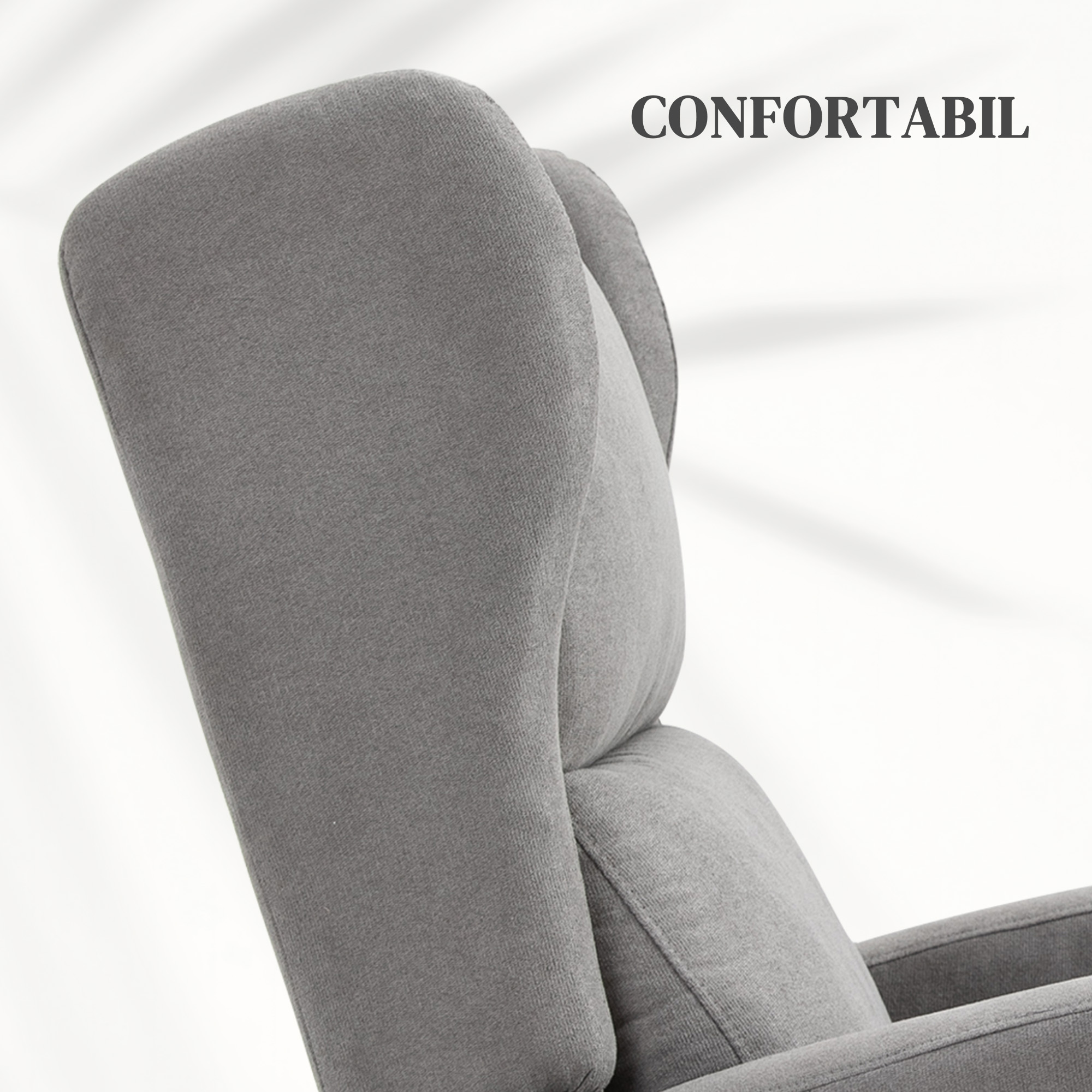  Fotoliu Rabatabil inalt cu Rotite si Telecomanda, Gri [4]