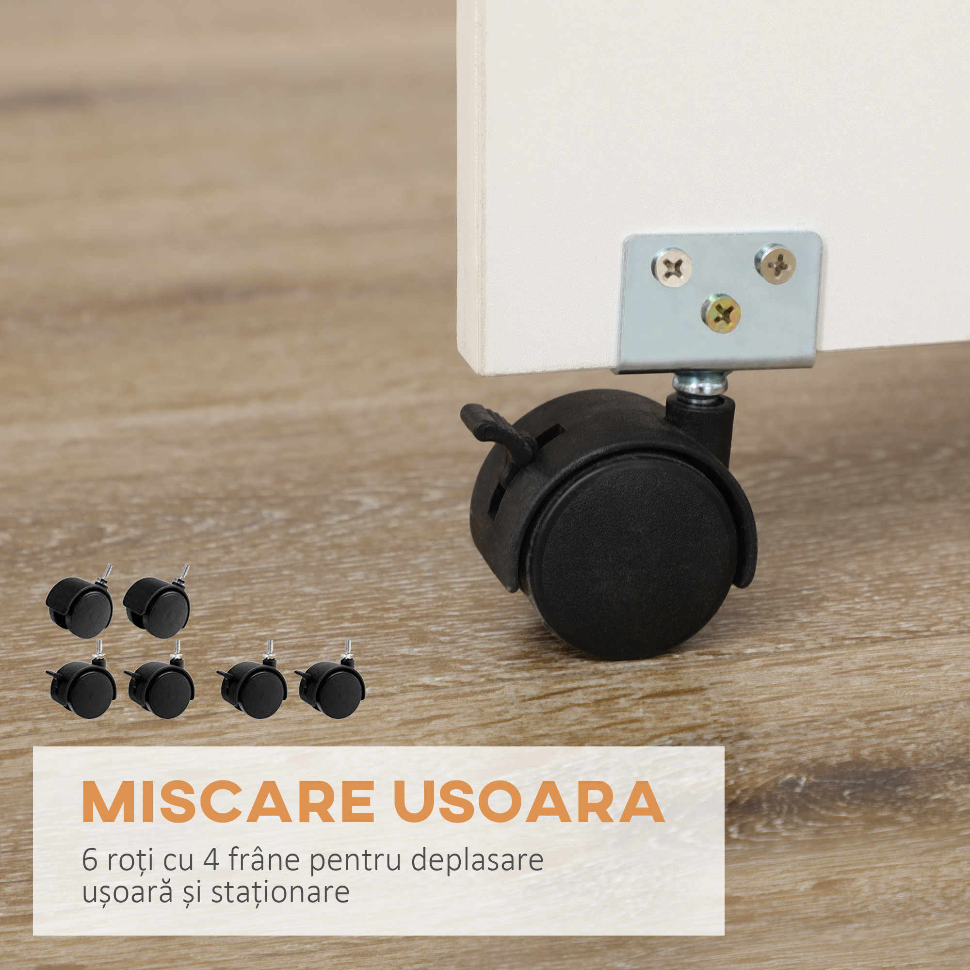  Masa de Bucatarie Rabatabila cu 2 Sertare si Dulap cu Usi, din PAL, 120x80x75 cm, Alb [5]