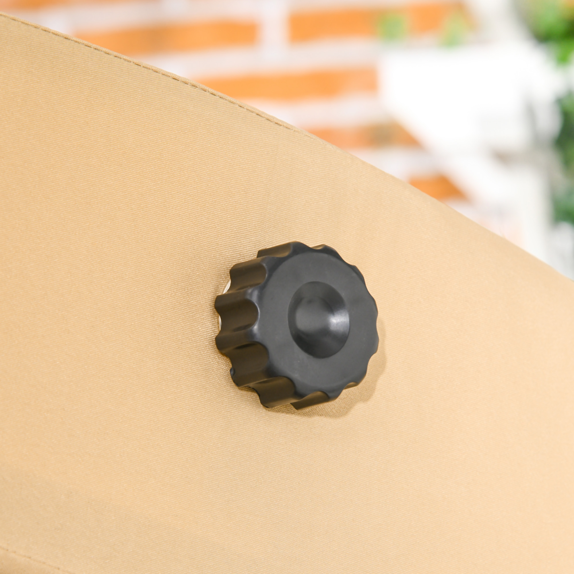  Balansoar de Gradina pentru 2 Persoane, Hamac de Exterior cu Cadru din Otel si Baldachin Reglabil pentru Terasa, 138x106x174 cm, Bej. [7]