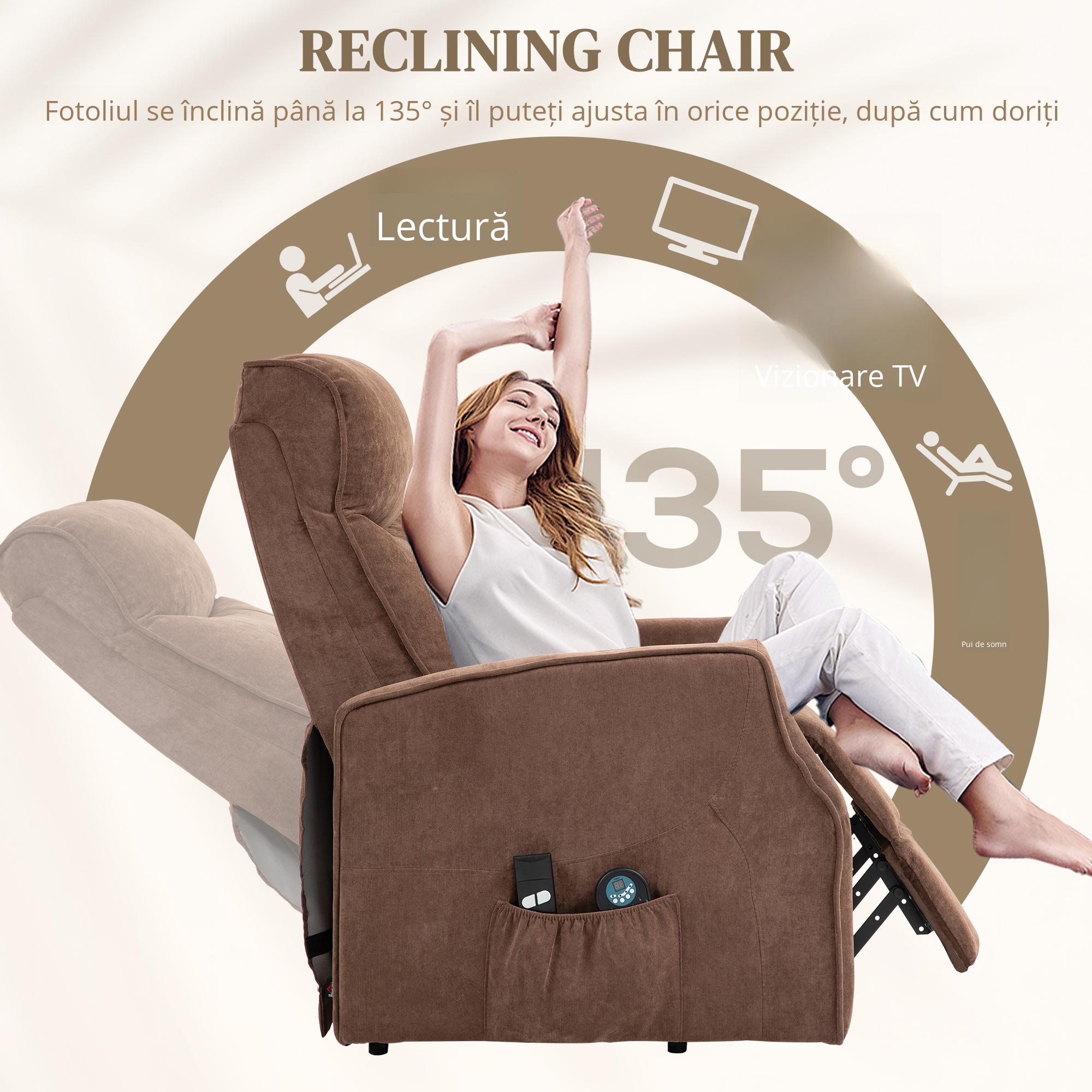  Fotoliu Electric - Masaj, Suport Picioare, Telecomenzi [4]