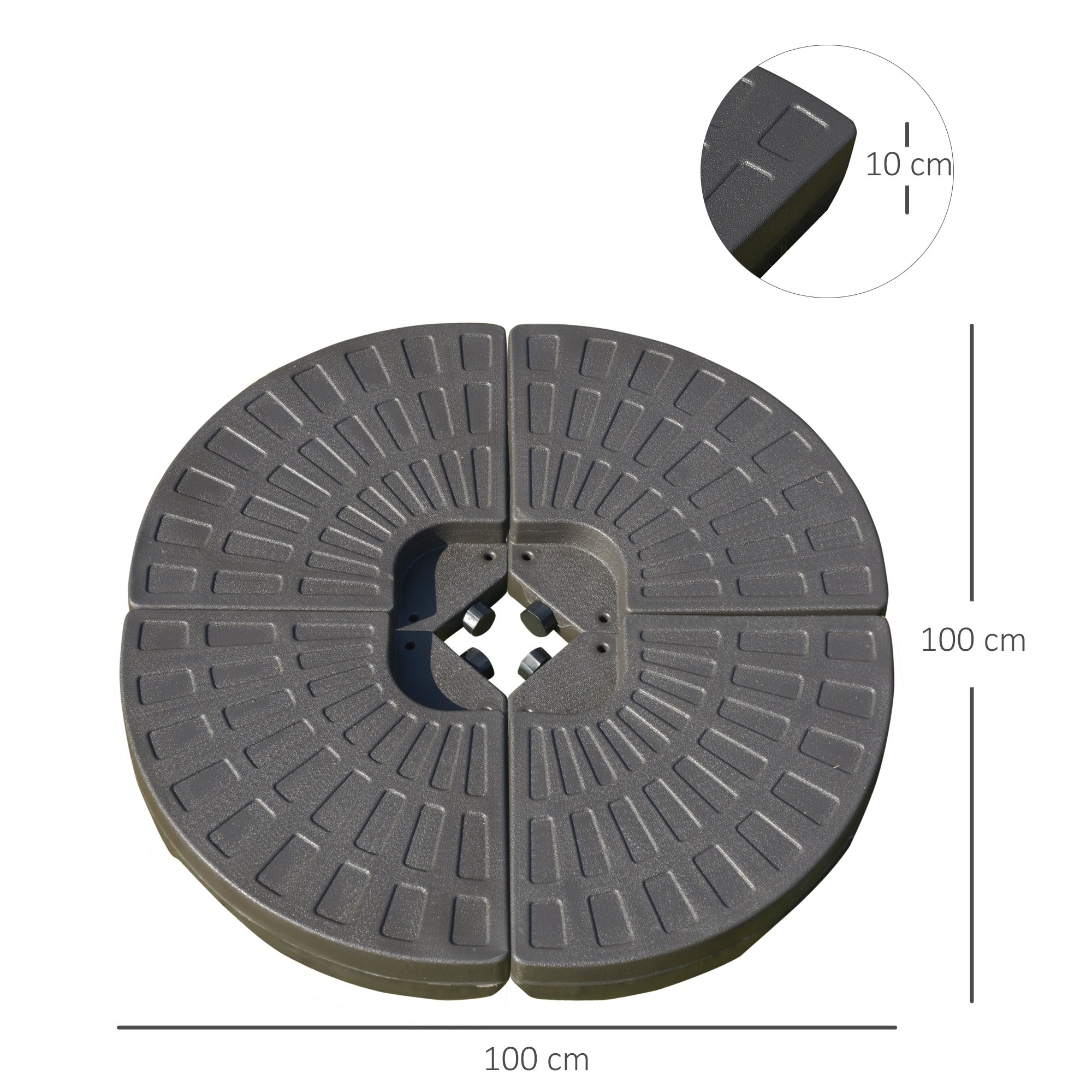  Set 4 Bucati Suport Umbrela Descentralizata de Gradina cu Baza in Cruce [2]