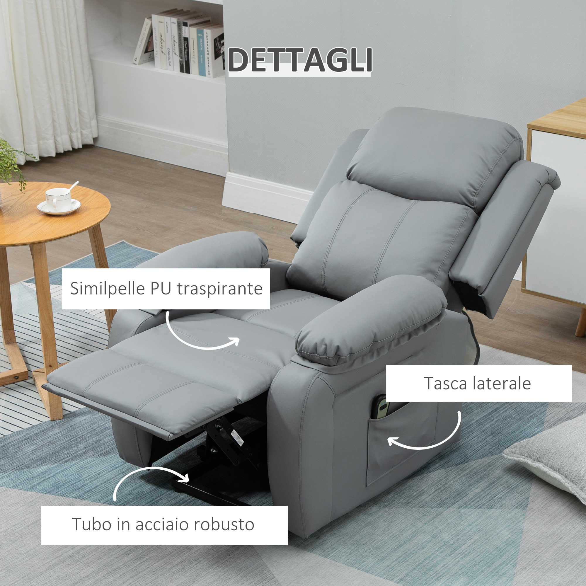  Fotoliu Relax Electric cu Ridicare si Rabatare 160° [4]