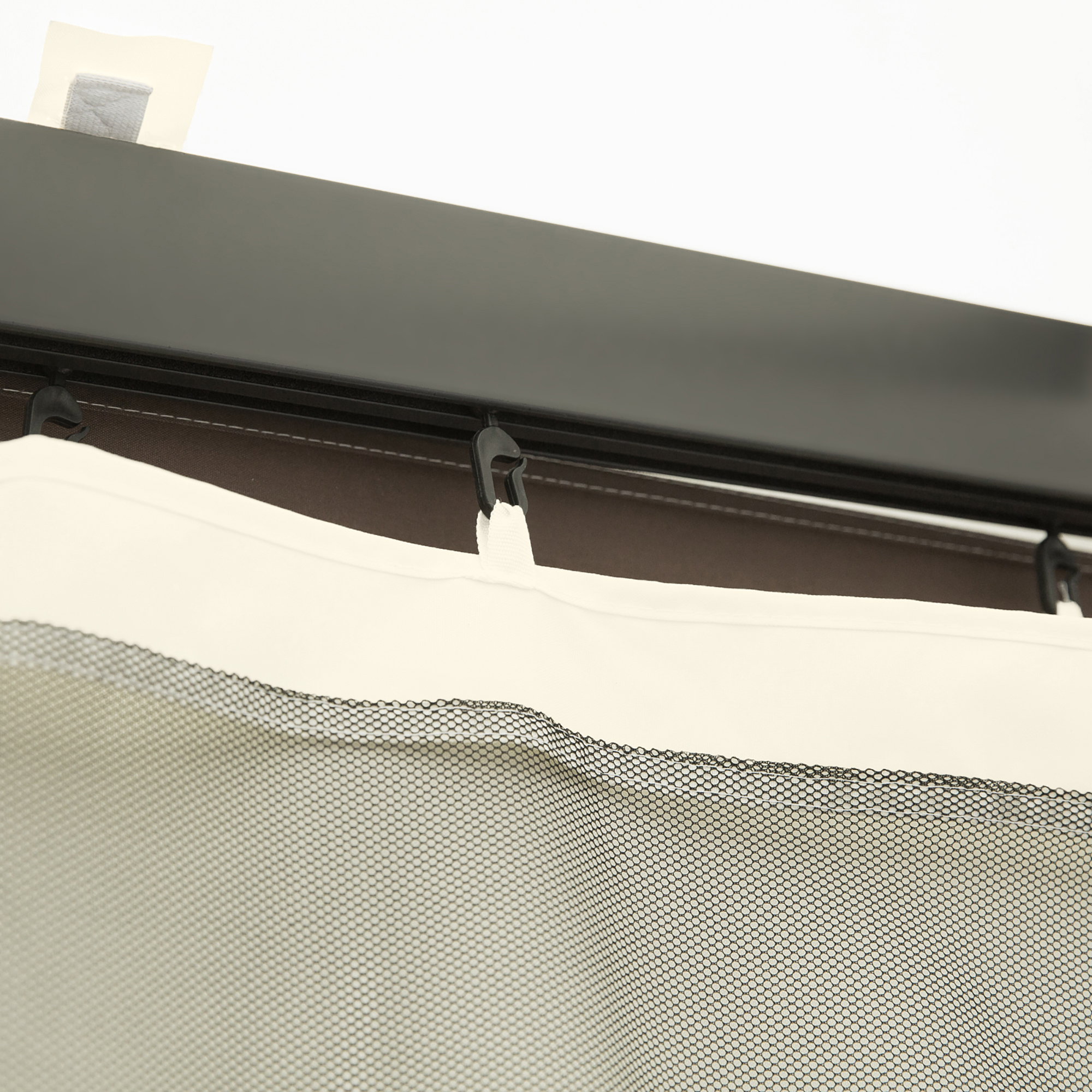  Plasa tantari Foisor 352×207 cm - Fermoar, Negru & Bej [6]