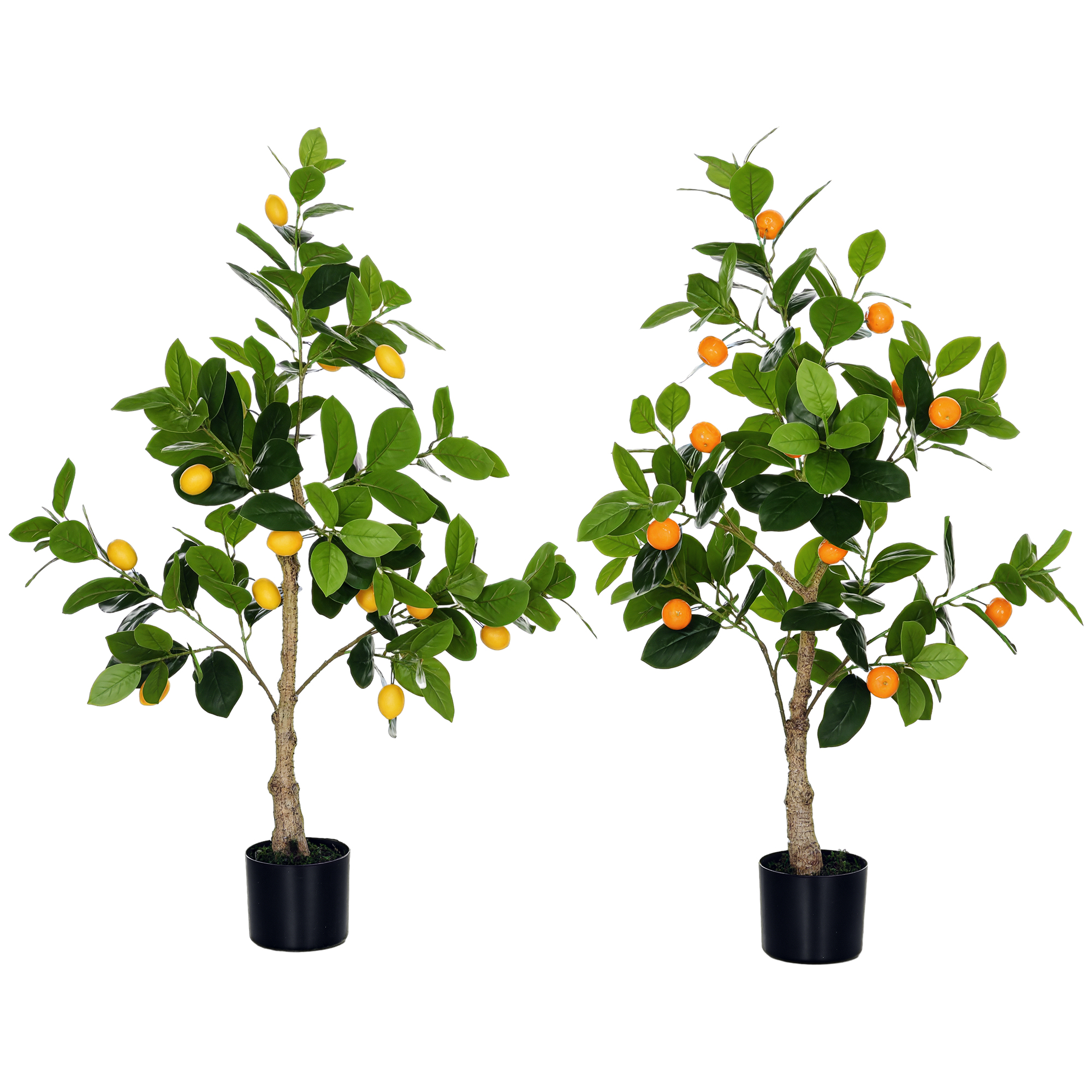  Set 2 Plante Artificiale de Lamaie si Portocal de 120cm pentru Interior cu Ghiveci [0]