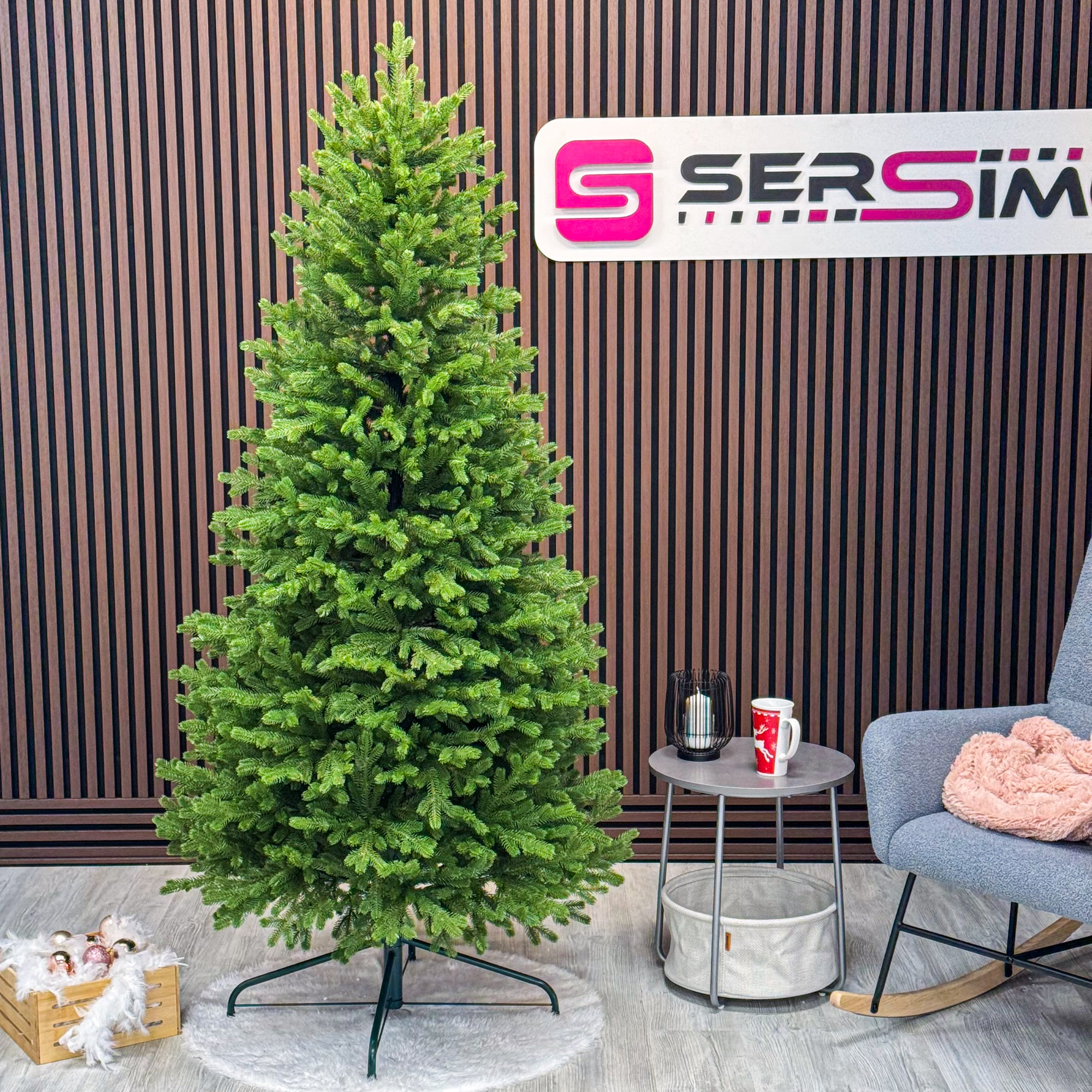 Decoratiuni si articole casa - Brad artificial Sersimo, Alindra Elite, verde, integral 3D, 210 cm