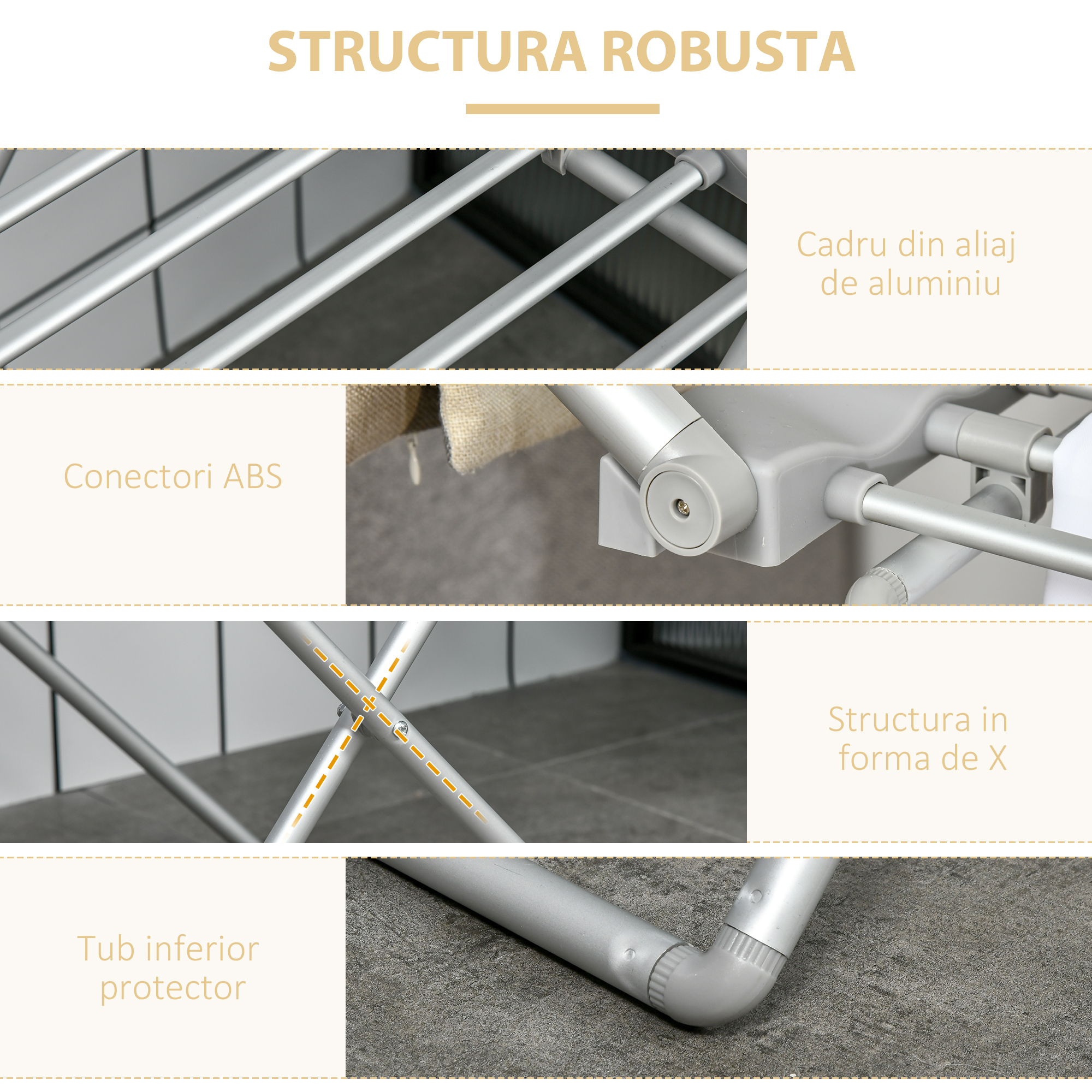  Uscator electric pliabil pentru rufe, cu aripi extensibile, eficient energetic, pentru interior [6]