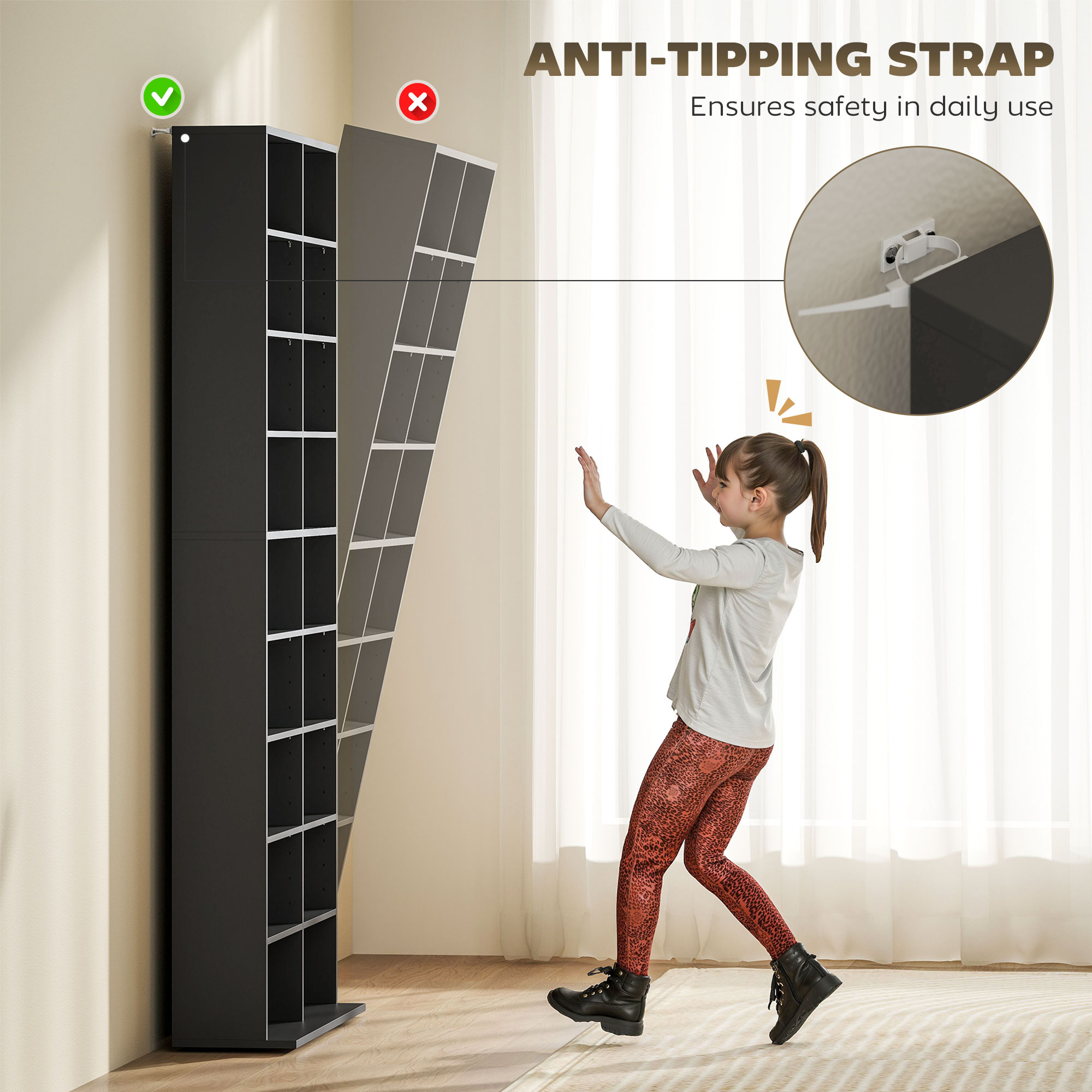  Raft pentru CD-uri cu 14 Rafturi Reglabile pentru 640 CD-uri/360 DVD-uri Negru [5]