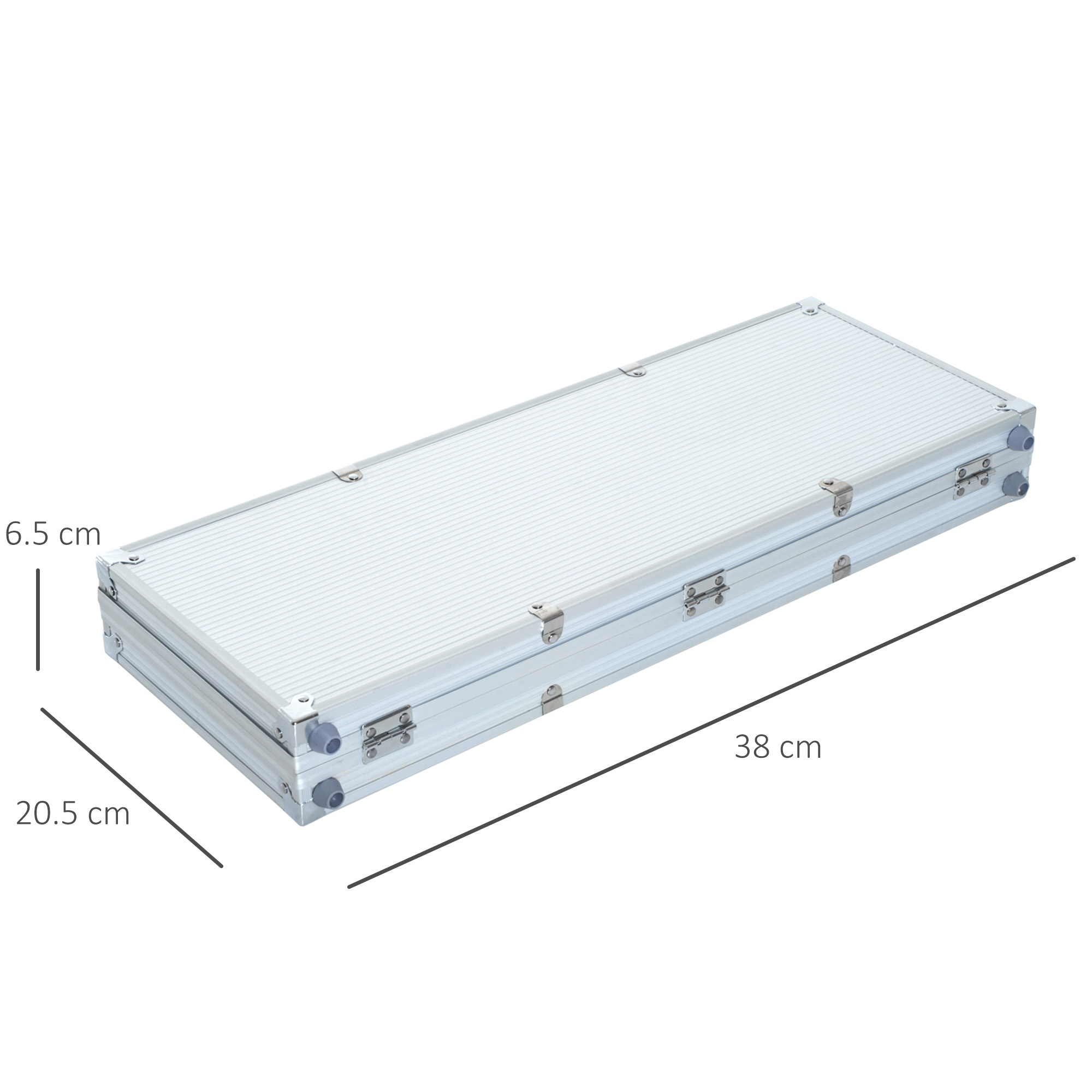  Set de Poker, 300 jetoane, Geanta din aluminiu, Argintiu [2]