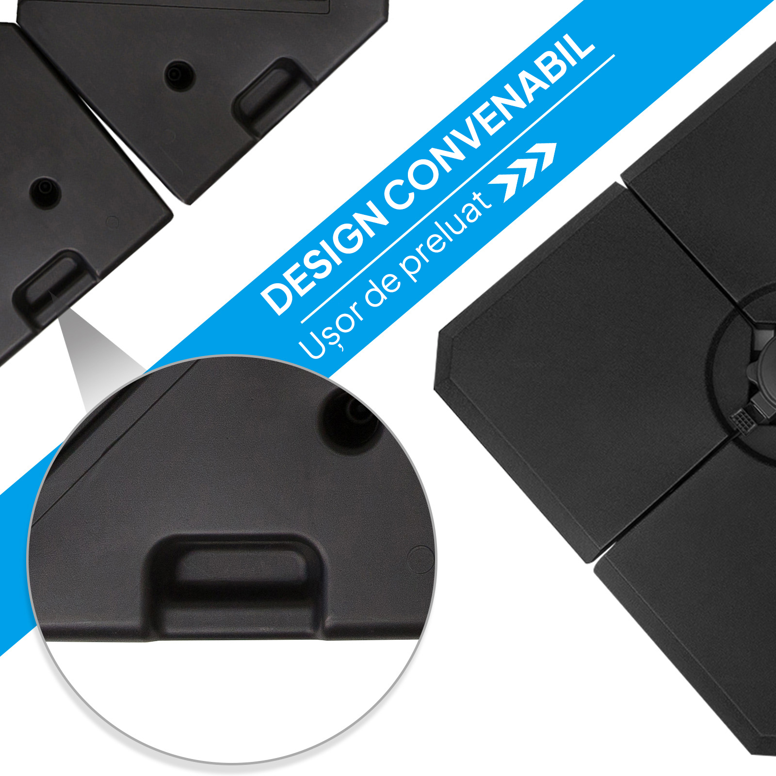  Baza pentru Umbrela cu Brat din 4 Piese, Postament [5]