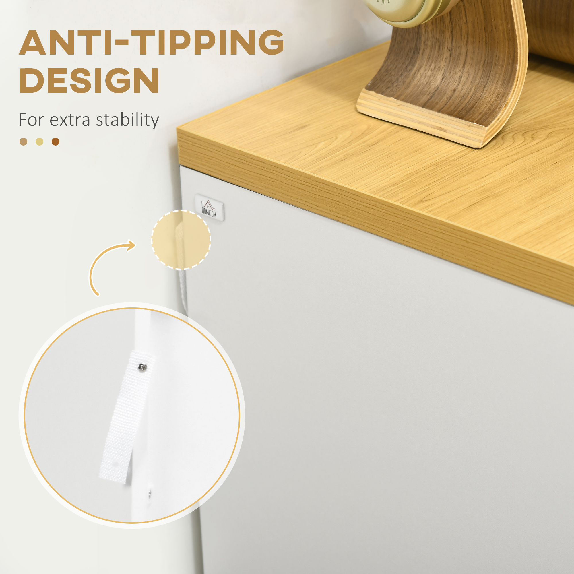  Comoda cu 3 Sertare din PAL Alb pentru Dormitor, Birou si Living, 70Lx37x75cm [5]