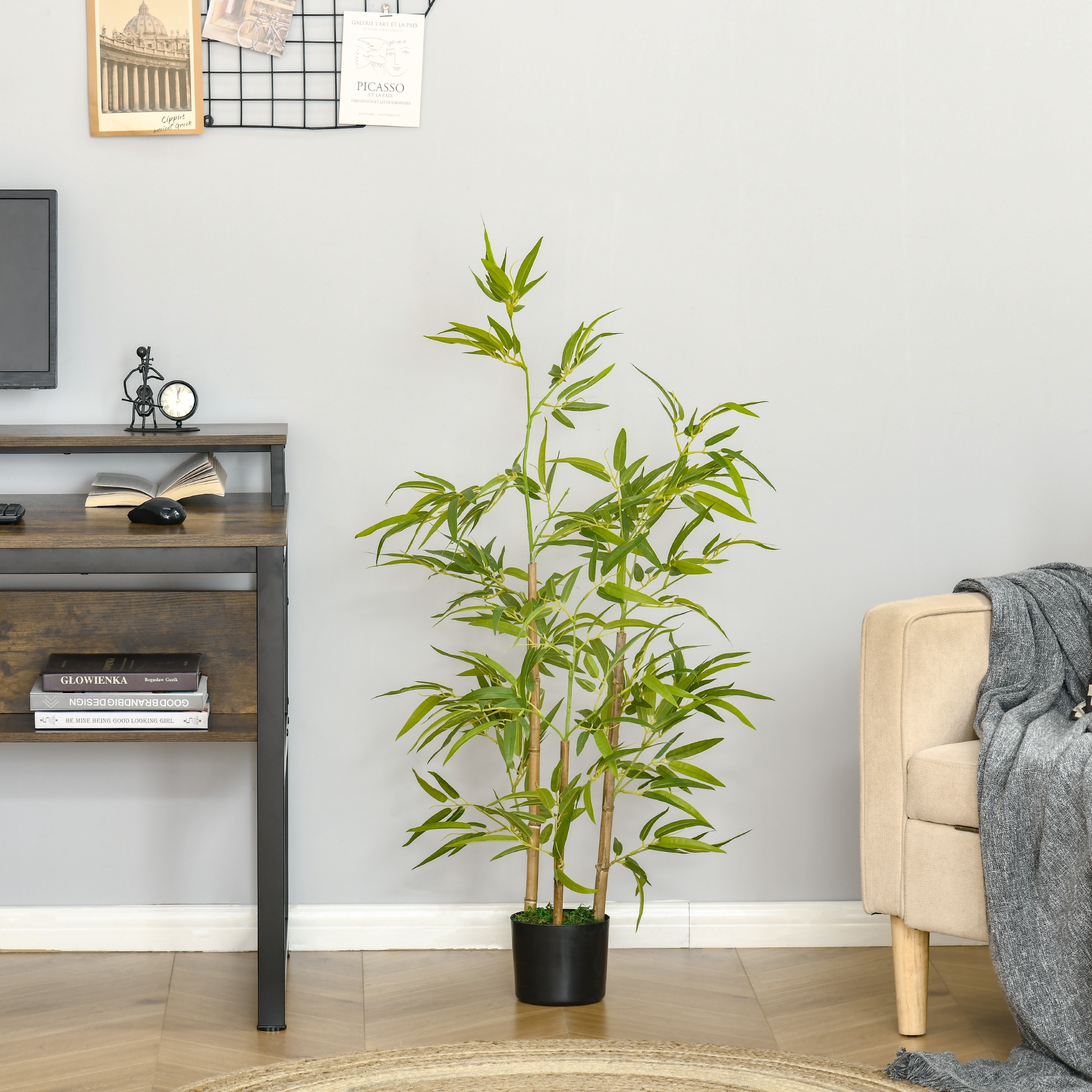  Planta Bambus Artificial Inaltime 120 cm cu Ghiveci pentru Interior si Exterior -Verde [1]