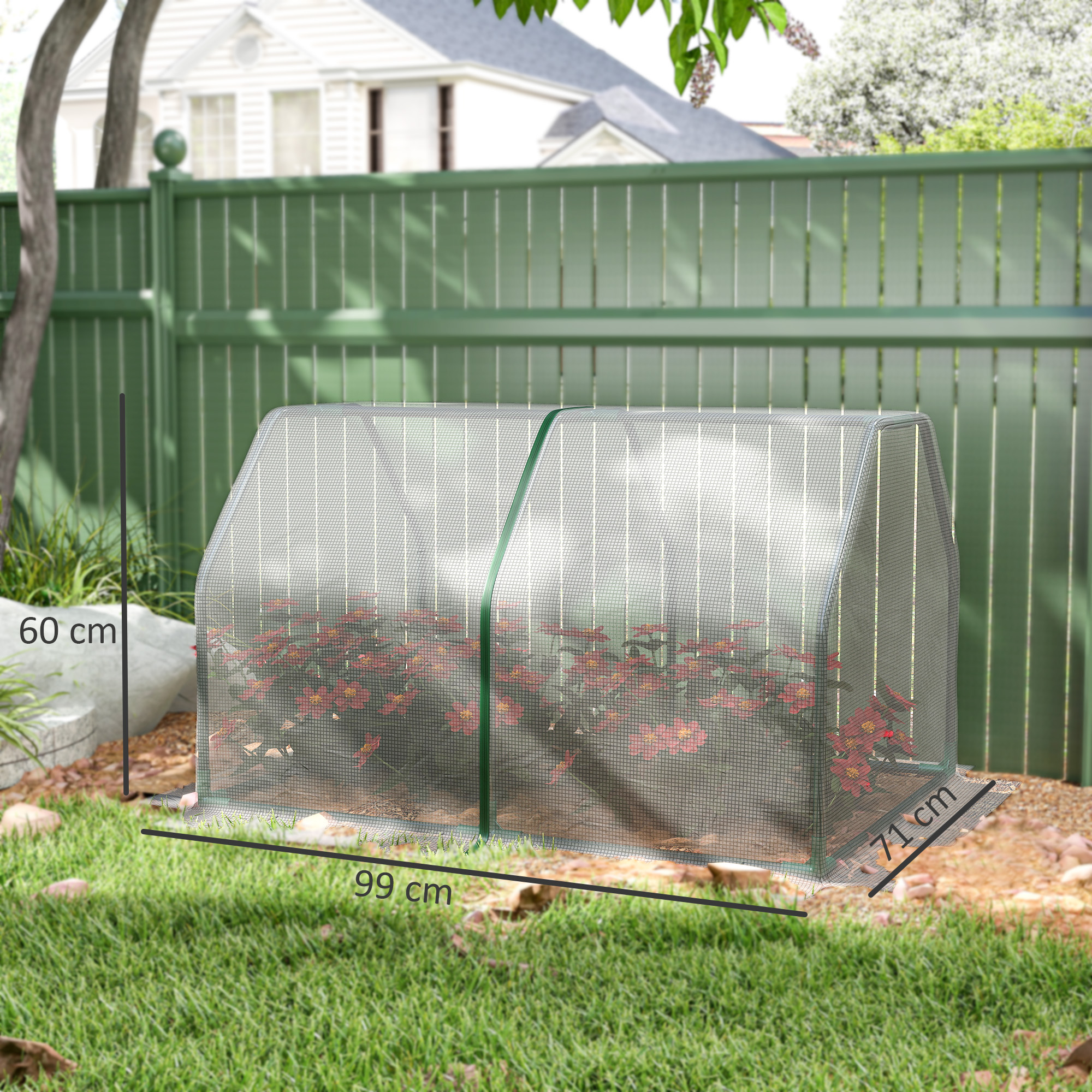  Sera Mini pentru Gradina si Balcon din Plastic PE si Otel, cu inchidere cu Fermoar, 99x71x60 cm [2]