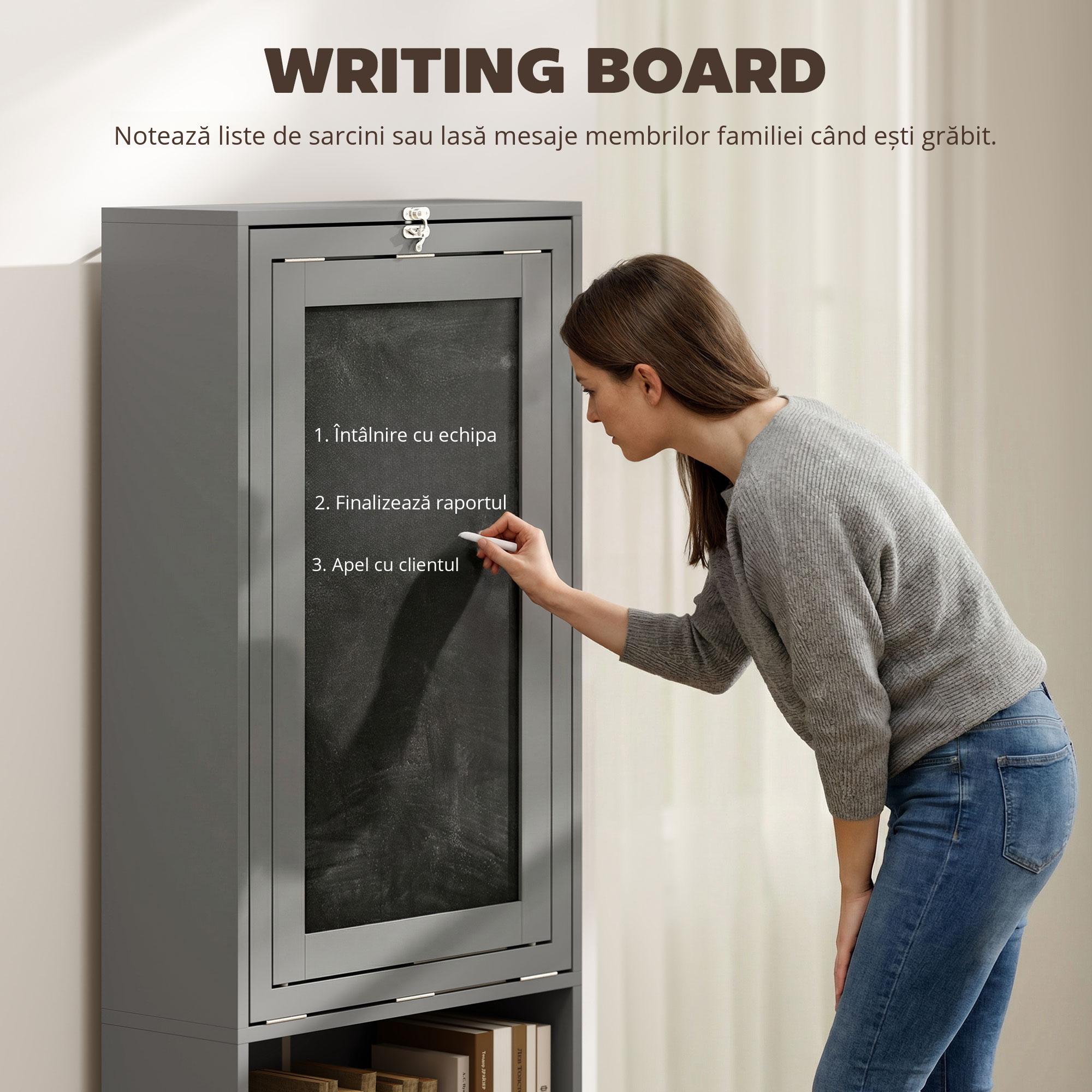  Birou Pliabil 3-in-1 - Biblioteca, Tabla & Masa Dining, 98×153 cm [5]