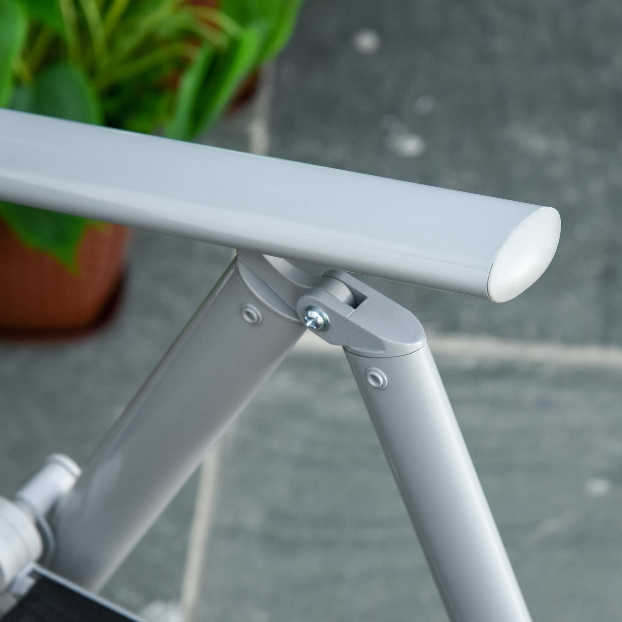  Scaun de Gradina Pliabil cu Spatar Reglabil din Aluminiu, Negru 65x55x107cm [8]