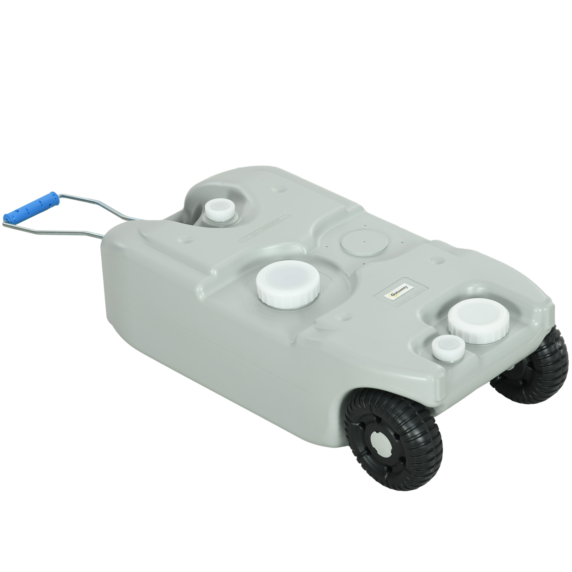 Gradina & balcon -  Rezervor pentru Apa de Camping 40L cu Roti si Maner Reglabil, Tub si Robinet Inclus, Gri