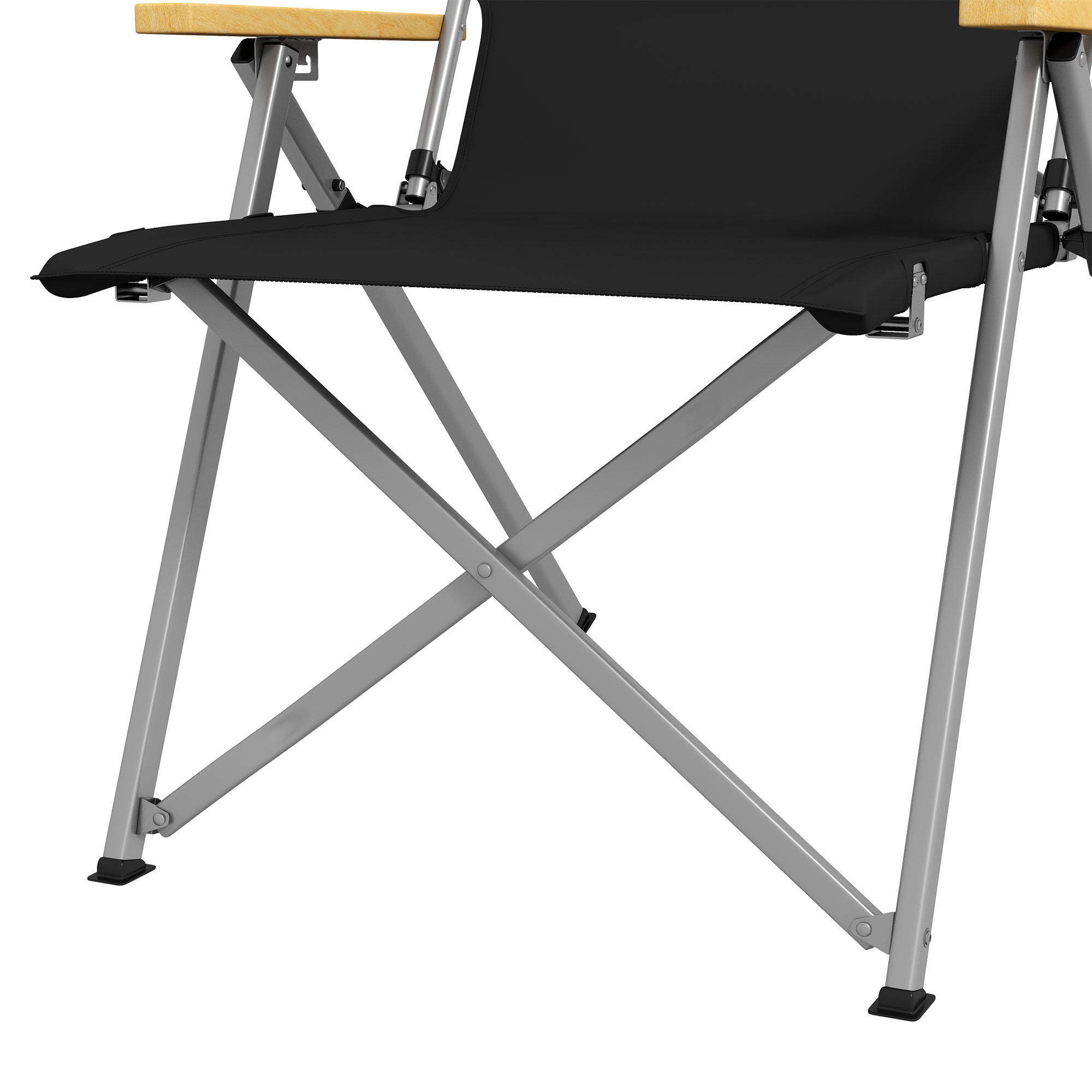  Scaun de Camping Pliabil cu Spatar Reglabil, Negru [8]