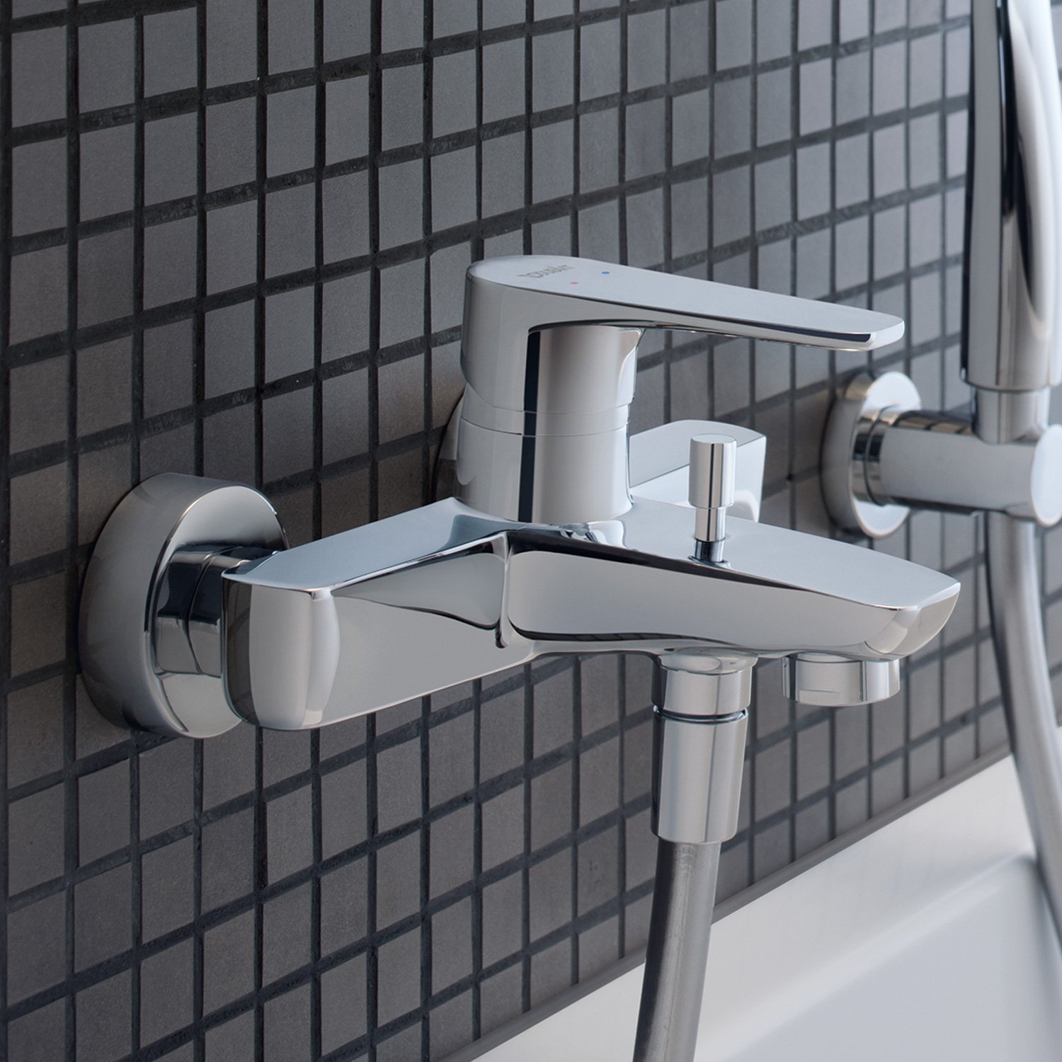 Baterie cada Duravit B15230000010, B.1, montaj pe perete, tip incastrare aparent, tip comanda monocomanda, crom [2]