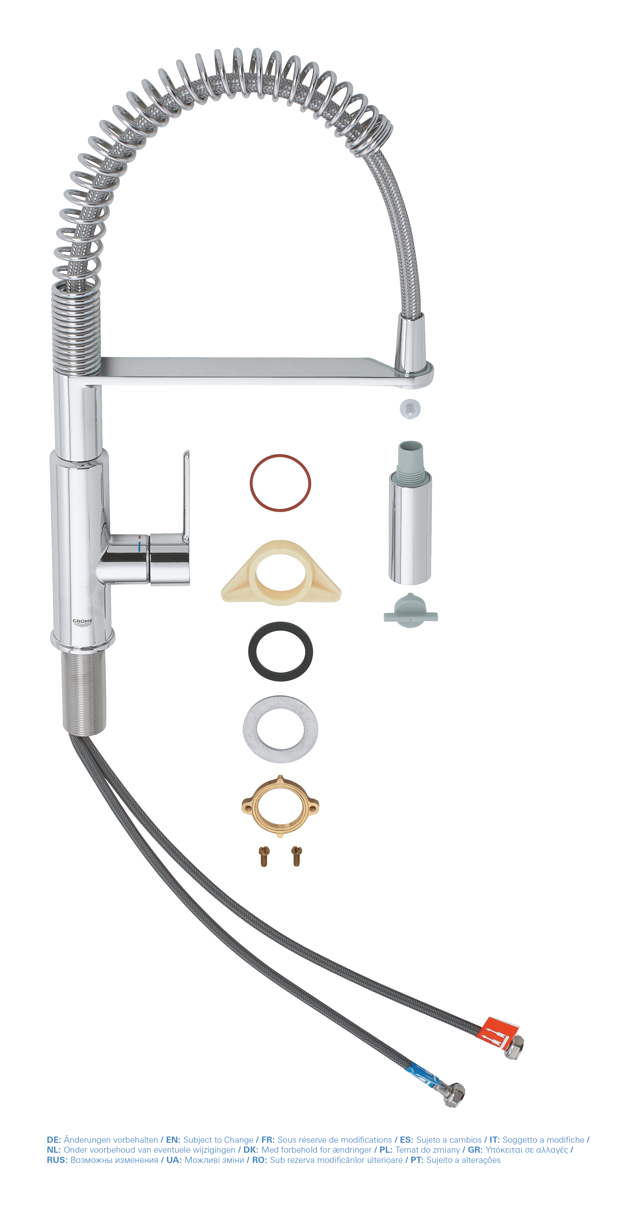 Baterie bucatarie Grohe 30361000, bucatarie Get, tip comanda monocomanda, marime extra inalta, forma pipa tip c, crom [5]